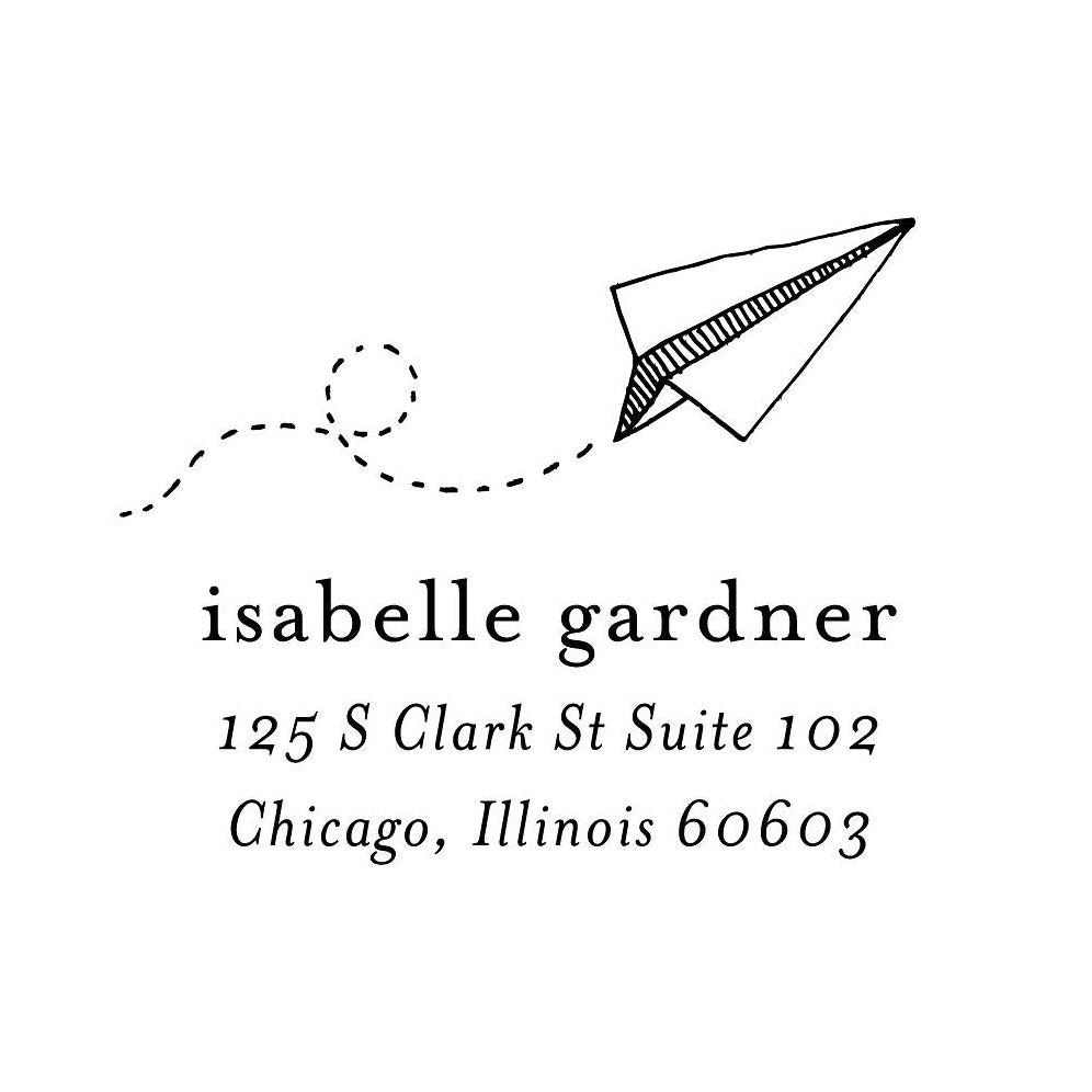 Paper Plane Address Custom Stamp and Stamp Tool