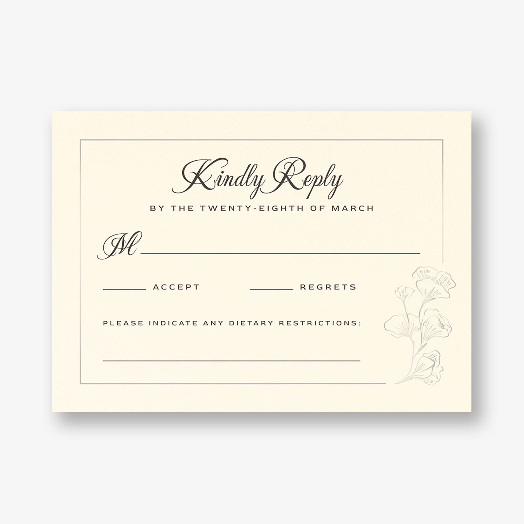 Vintage Magnolia Frame Foil Response Card