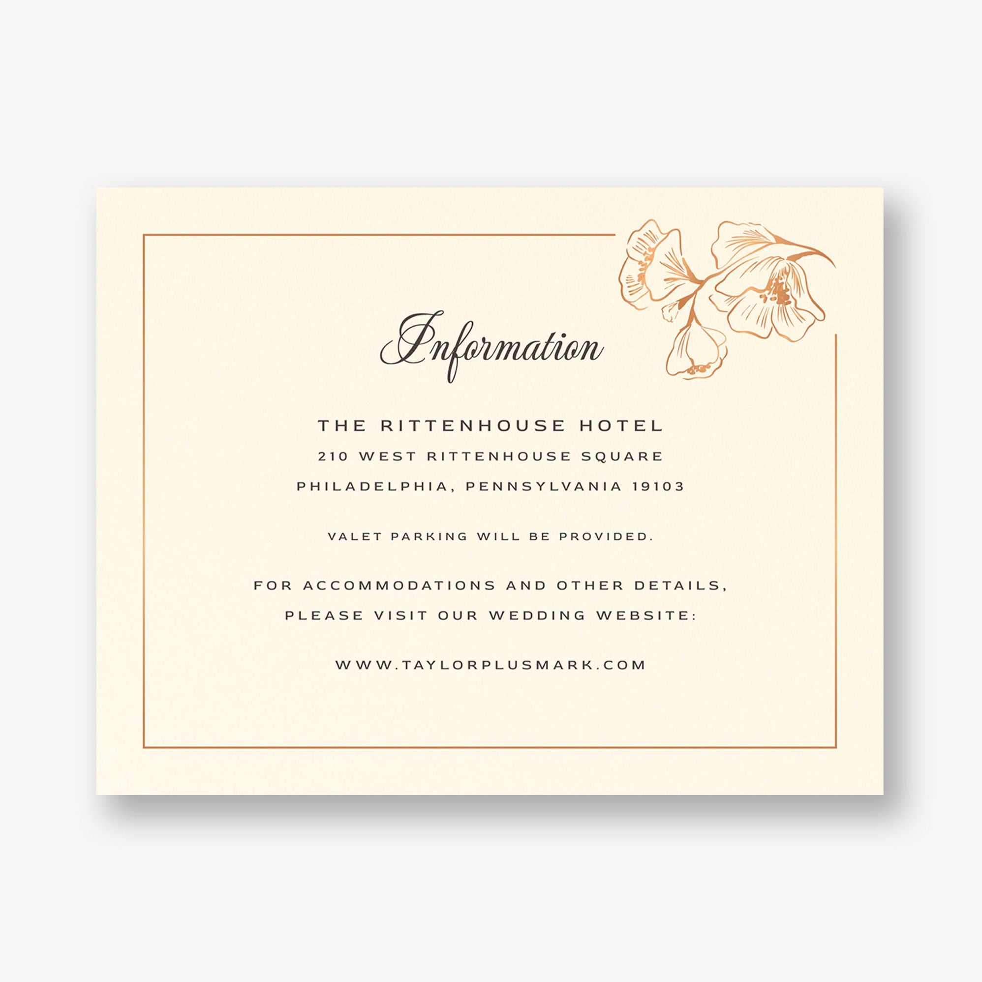 Vintage Magnolia Frame Foil Information Card
