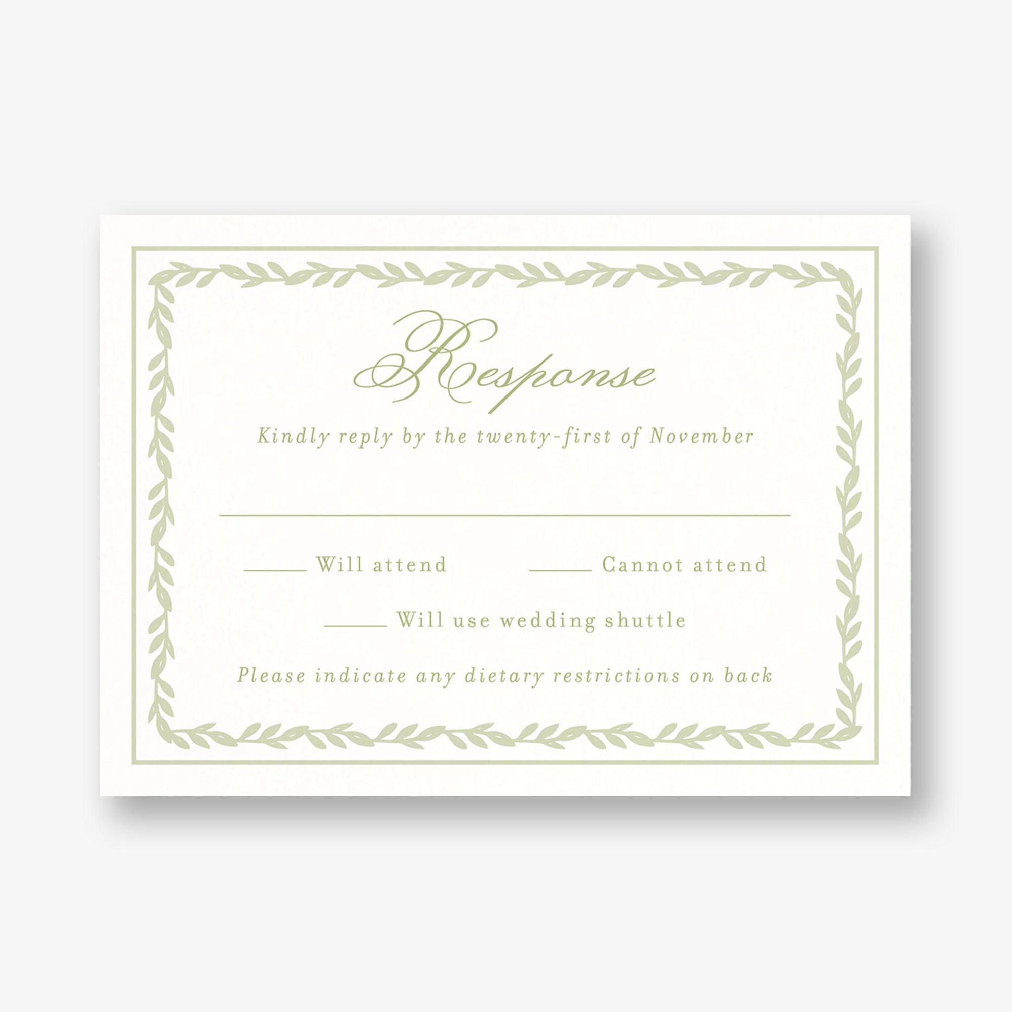 Trellis Vines Response Card