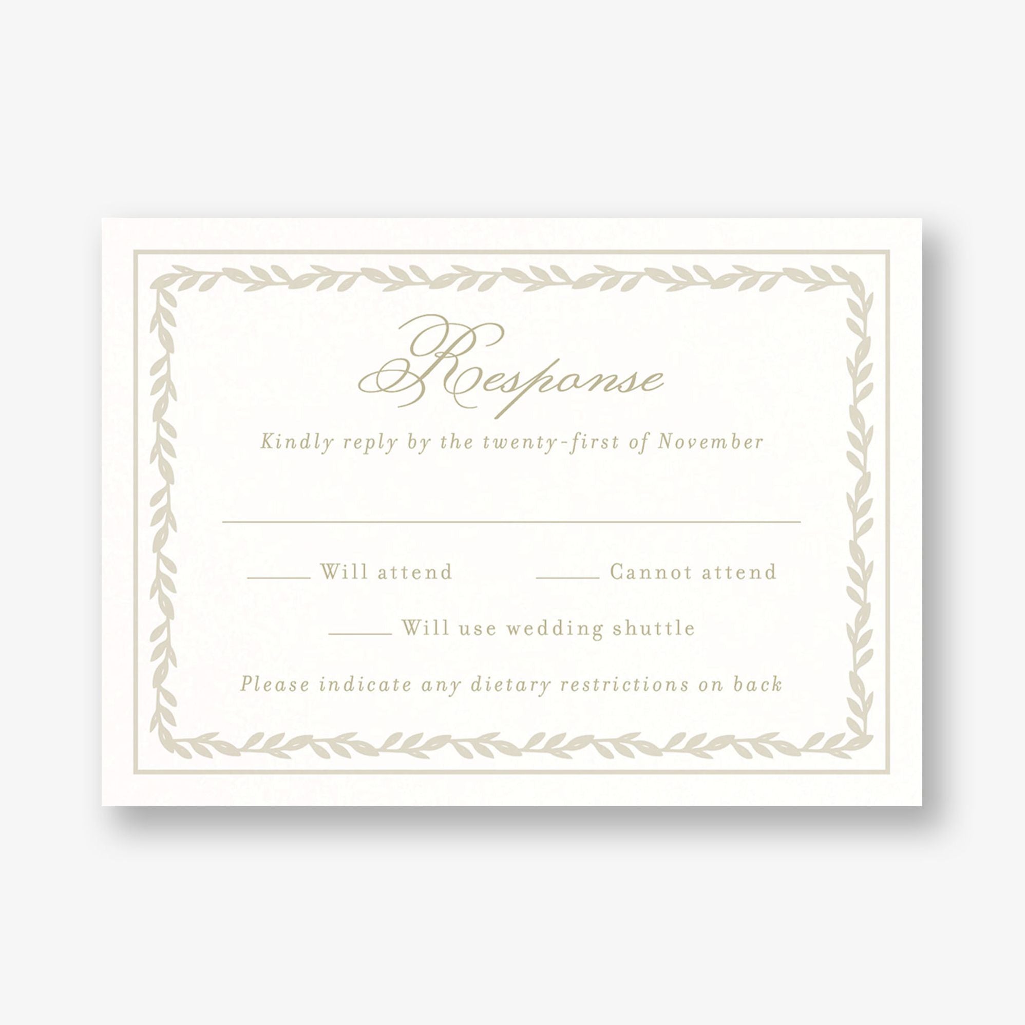 Trellis Vines Response Card