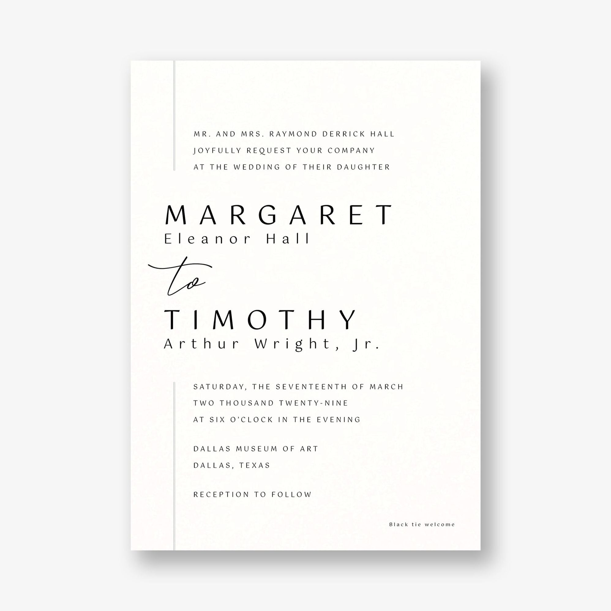 Contemporary Borderline Foil Wedding Invitation