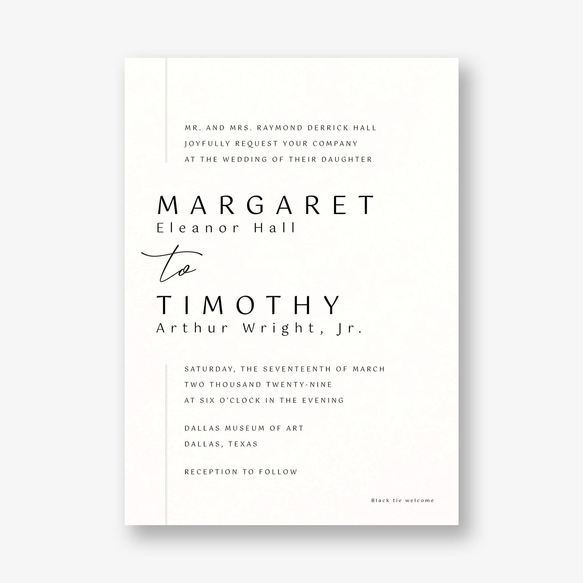 Contemporary Borderline Foil Wedding Invitation