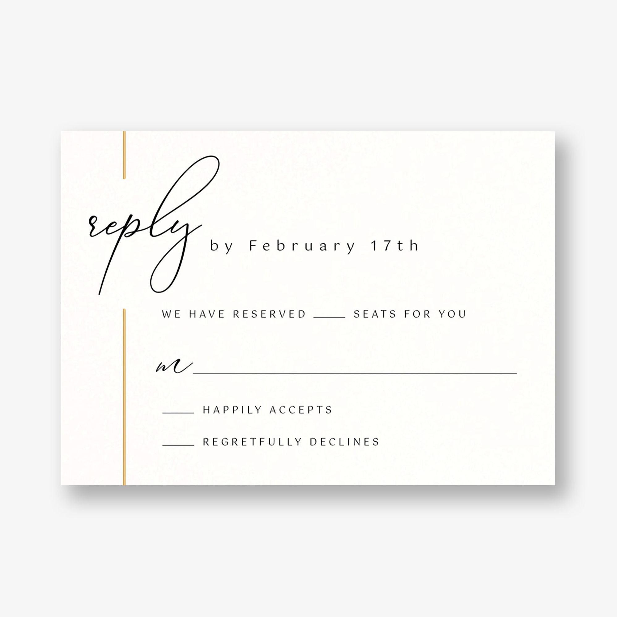 Contemporary Borderline Foil Response Card