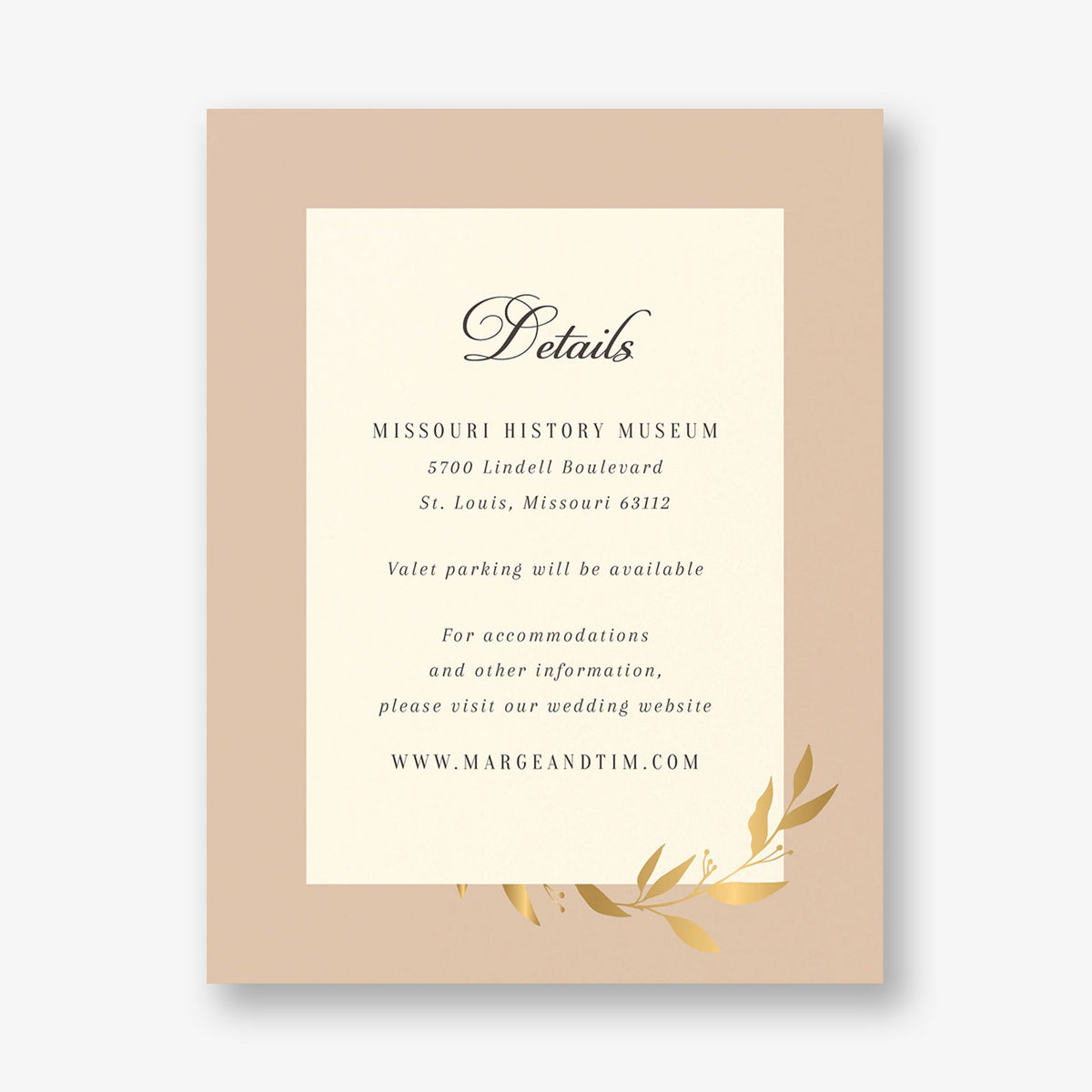 Wrapped Vines Foil Information Card | Paper Source