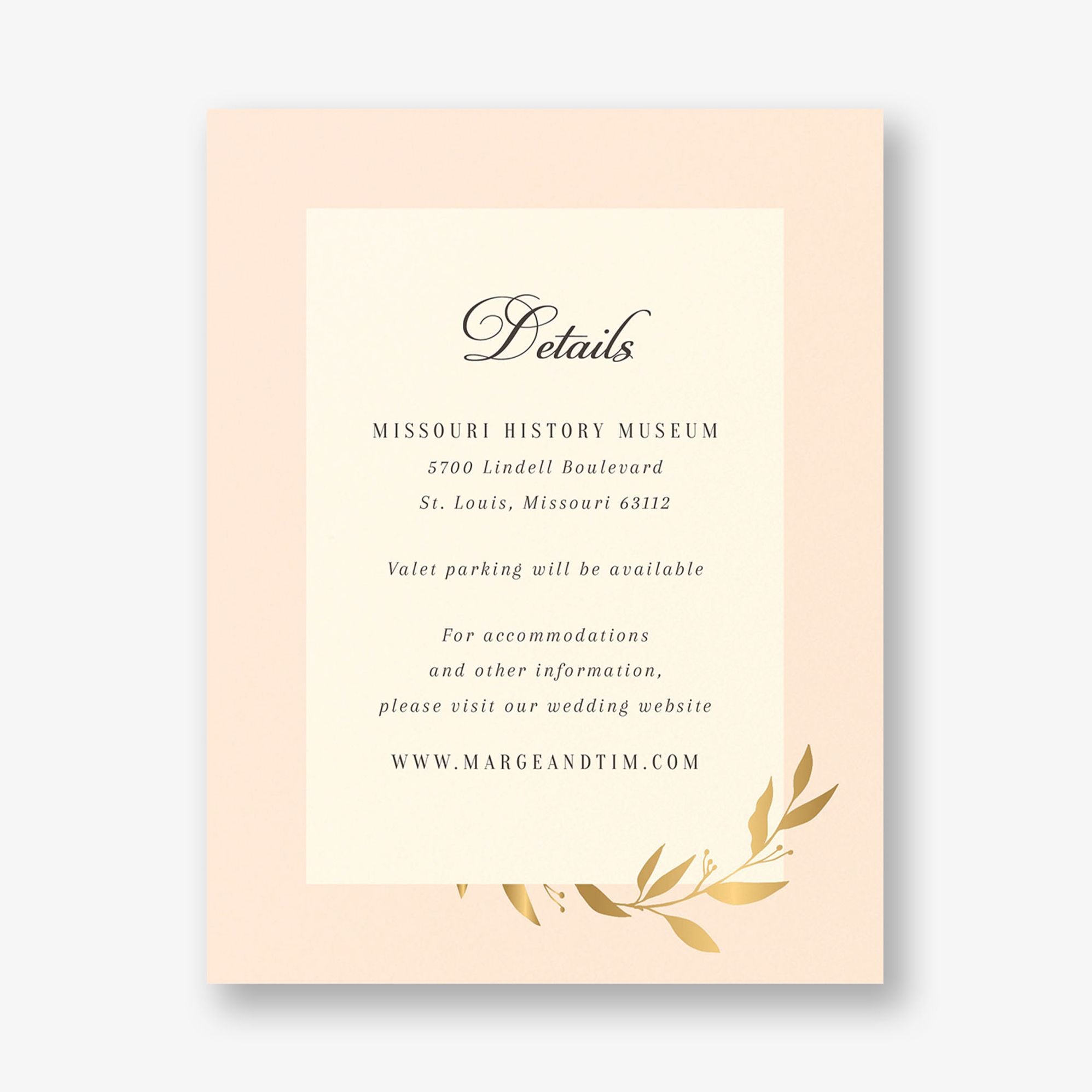 Wrapped Vines Foil Information Card