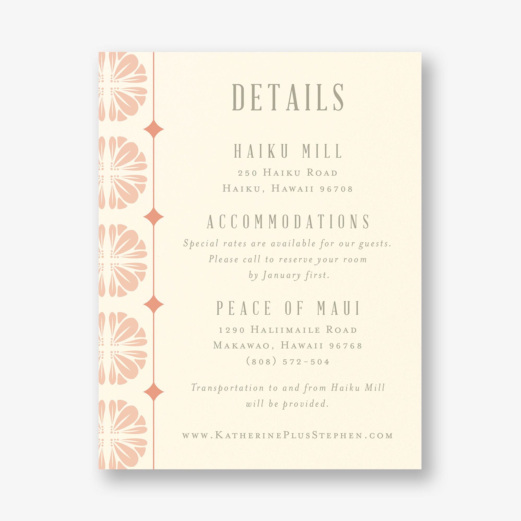 Scalloped Tile Information Card