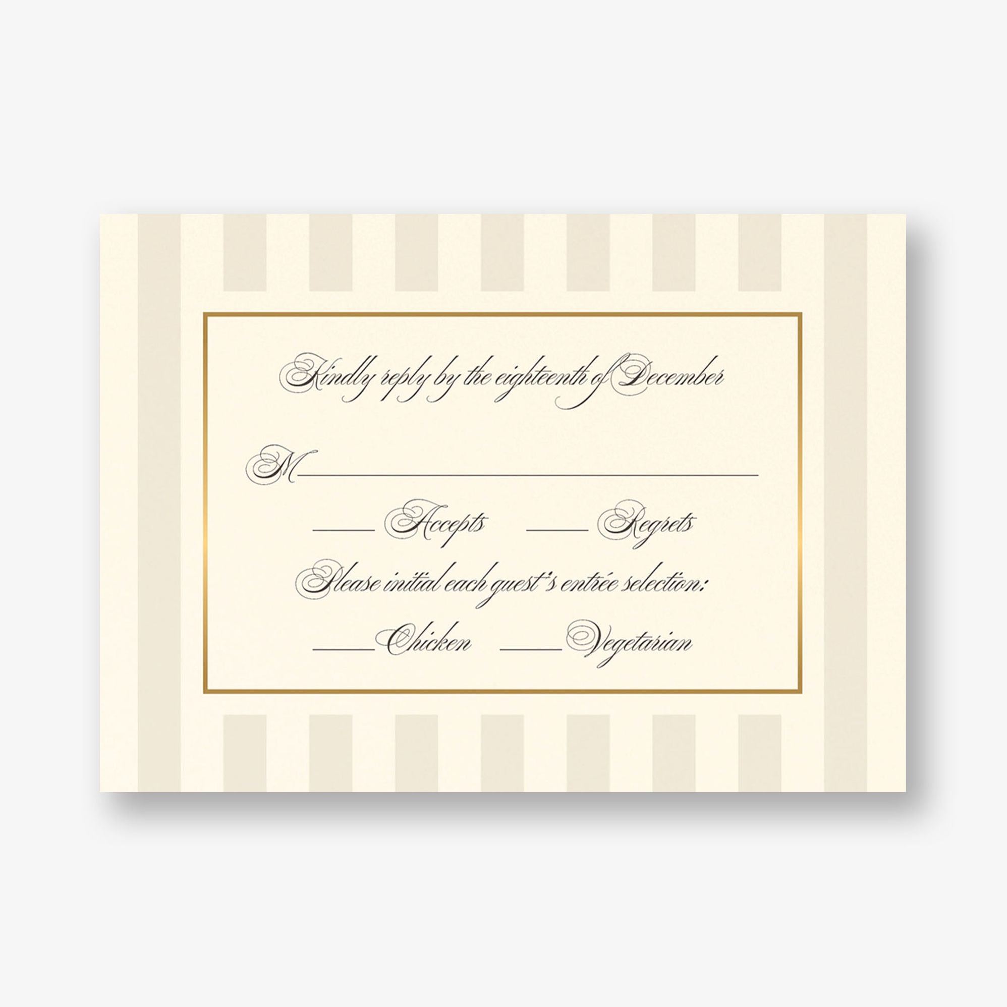 Posh Pinstripe Foil Response Card