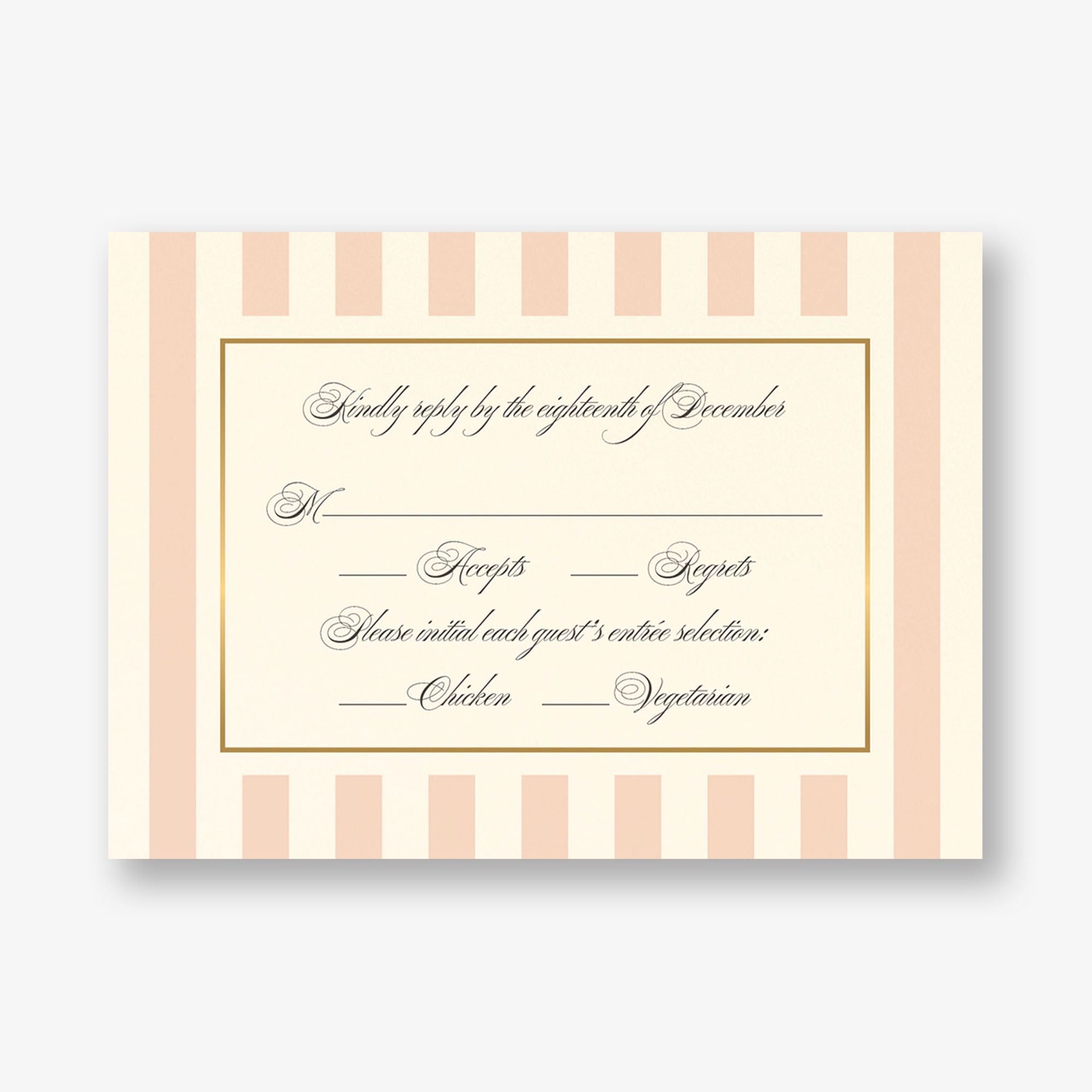 Posh Pinstripe Foil Response Card