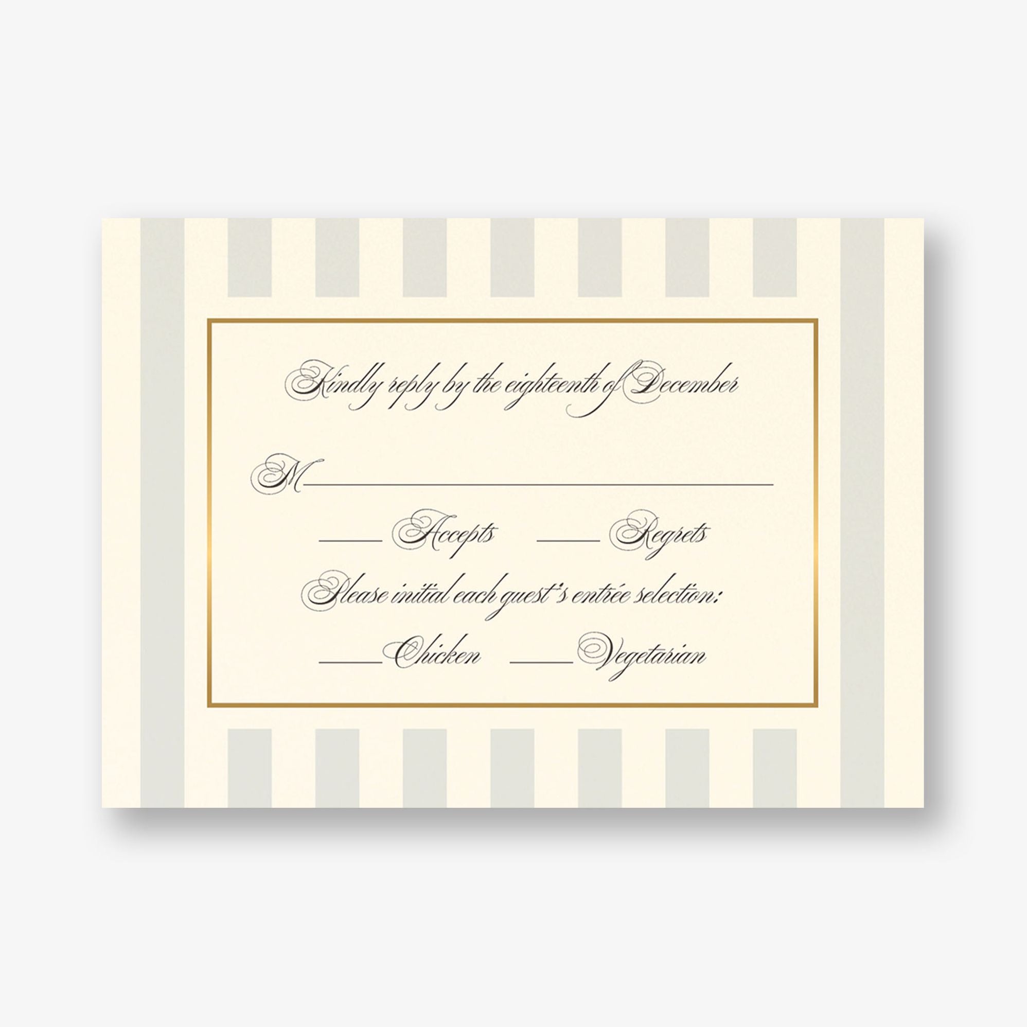 Posh Pinstripe Foil Response Card