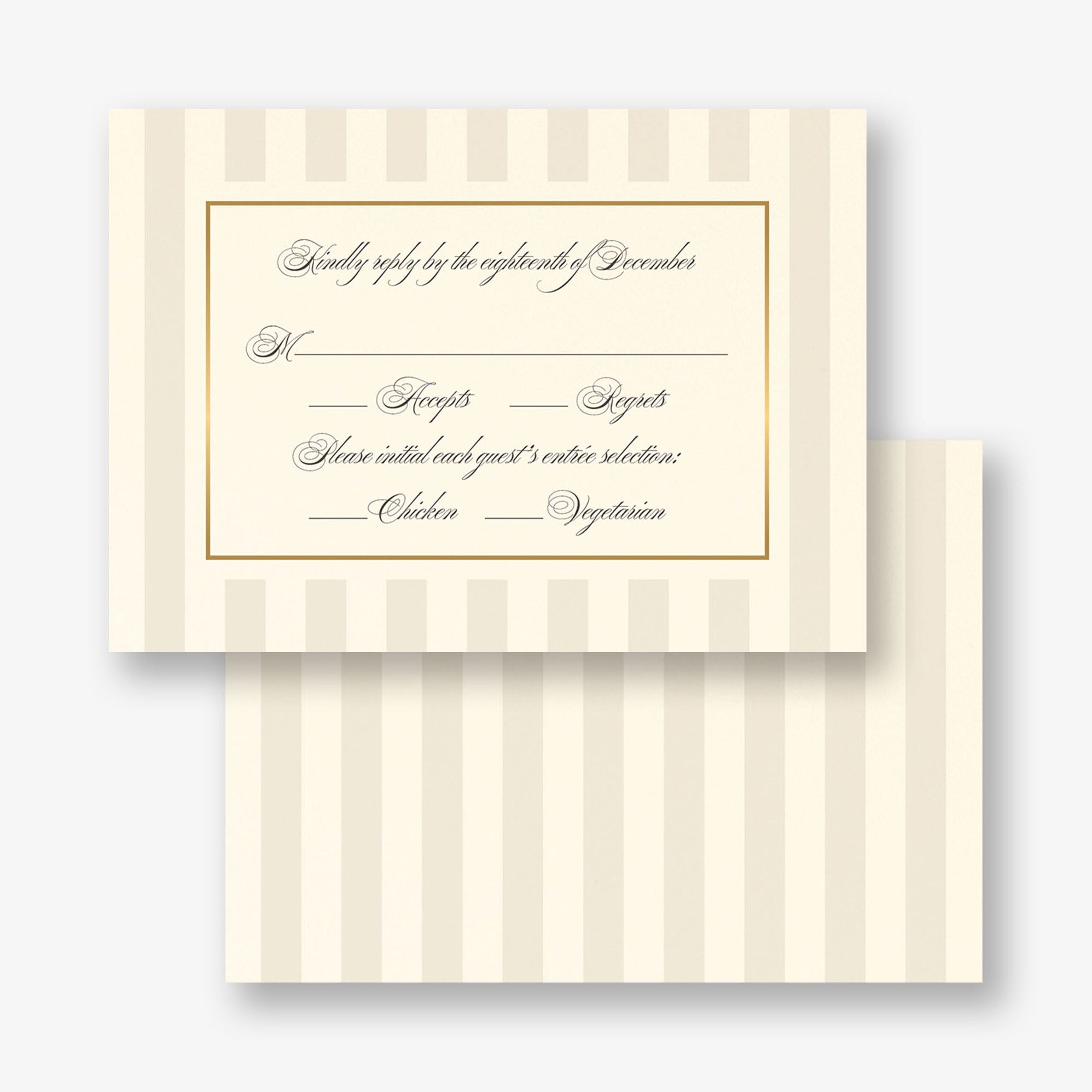 Posh Pinstripe Foil Response Card