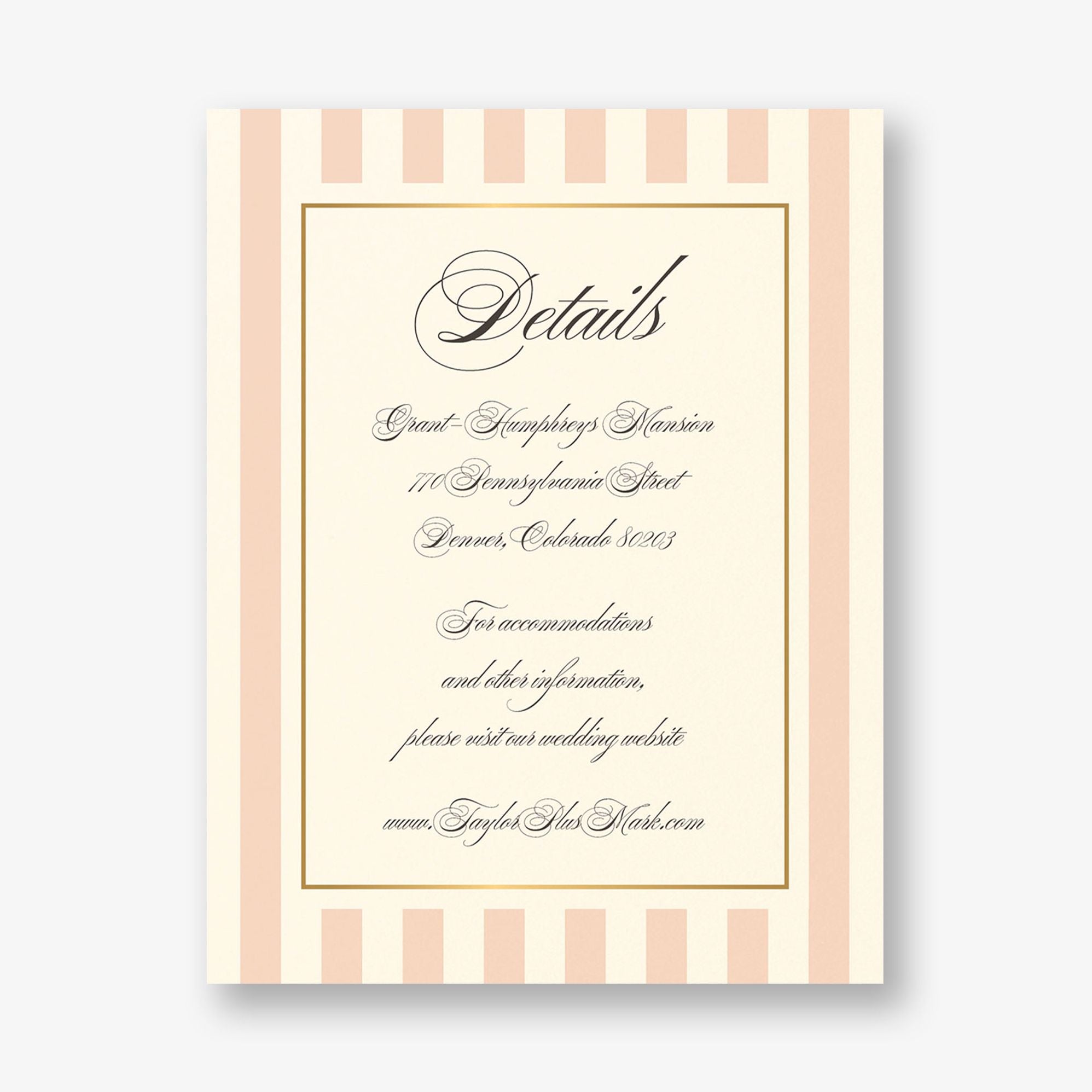 Posh Pinstripe Foil Information Card