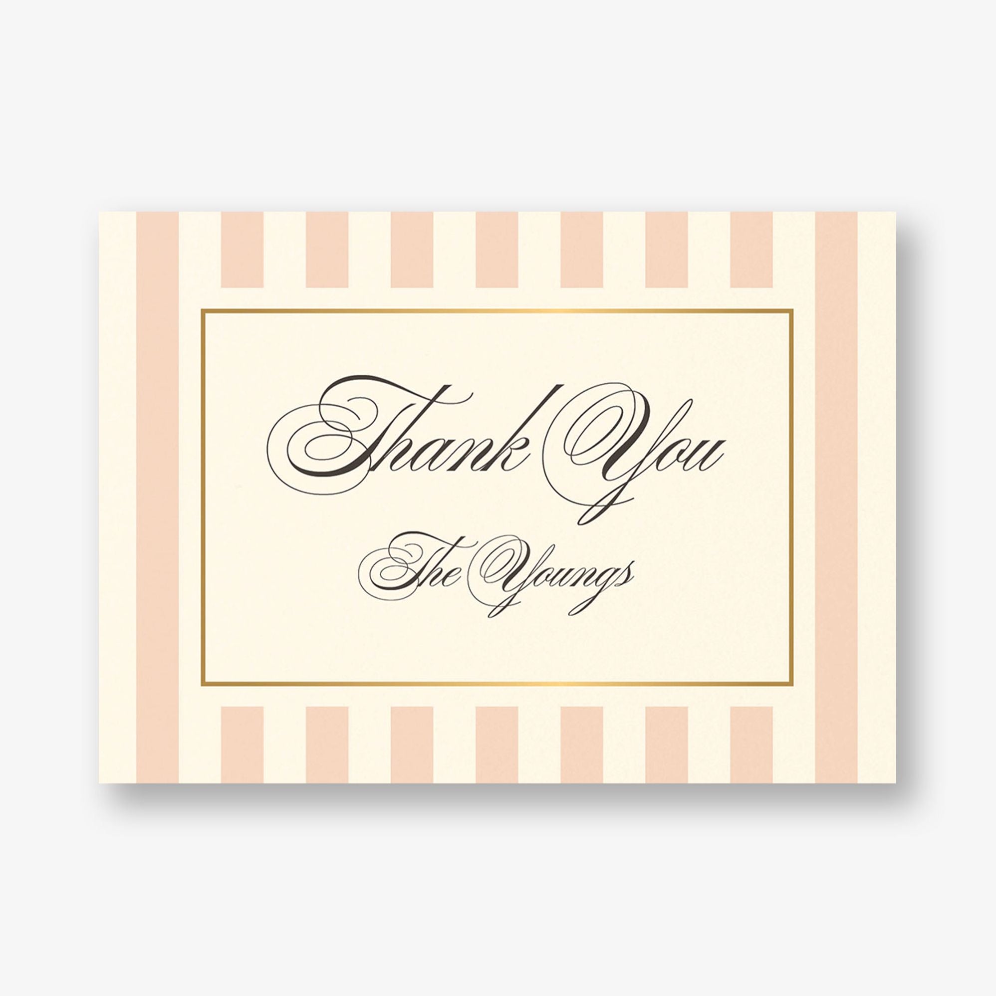 Posh Pinstripe Foil Thank You Card