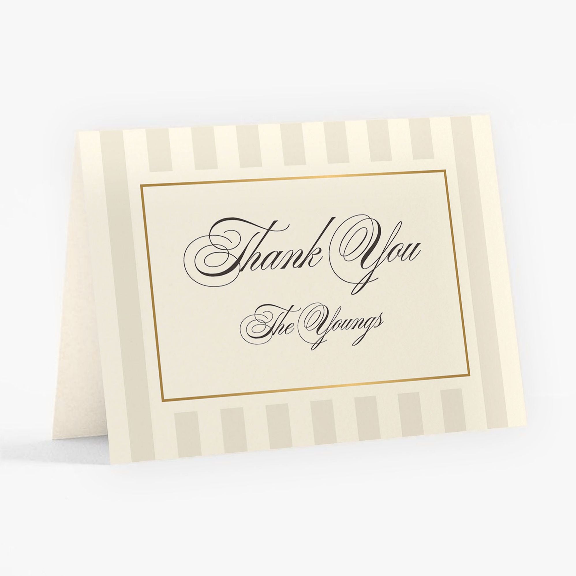 Posh Pinstripe Foil Thank You Card