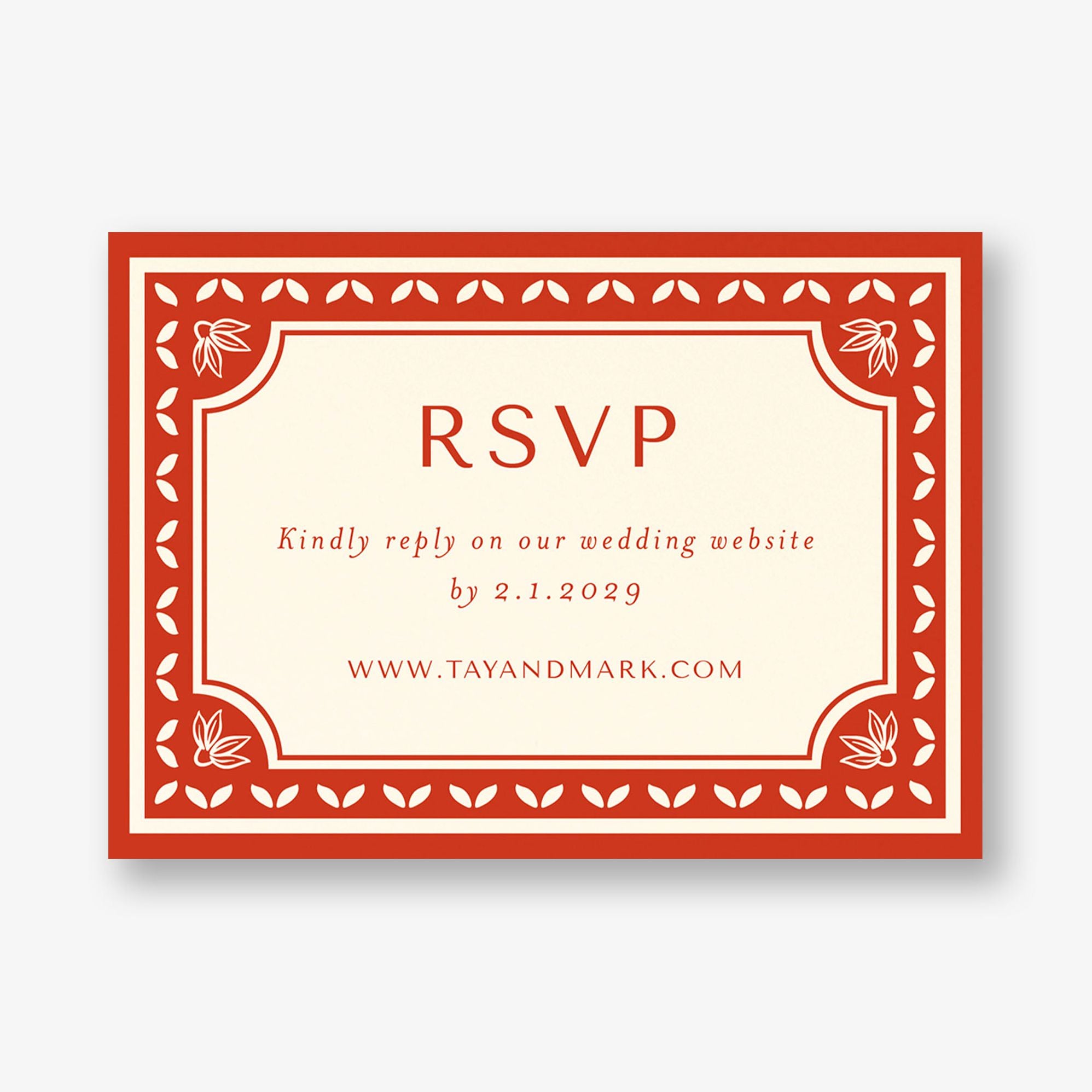 Folk Floral Frame Response Card