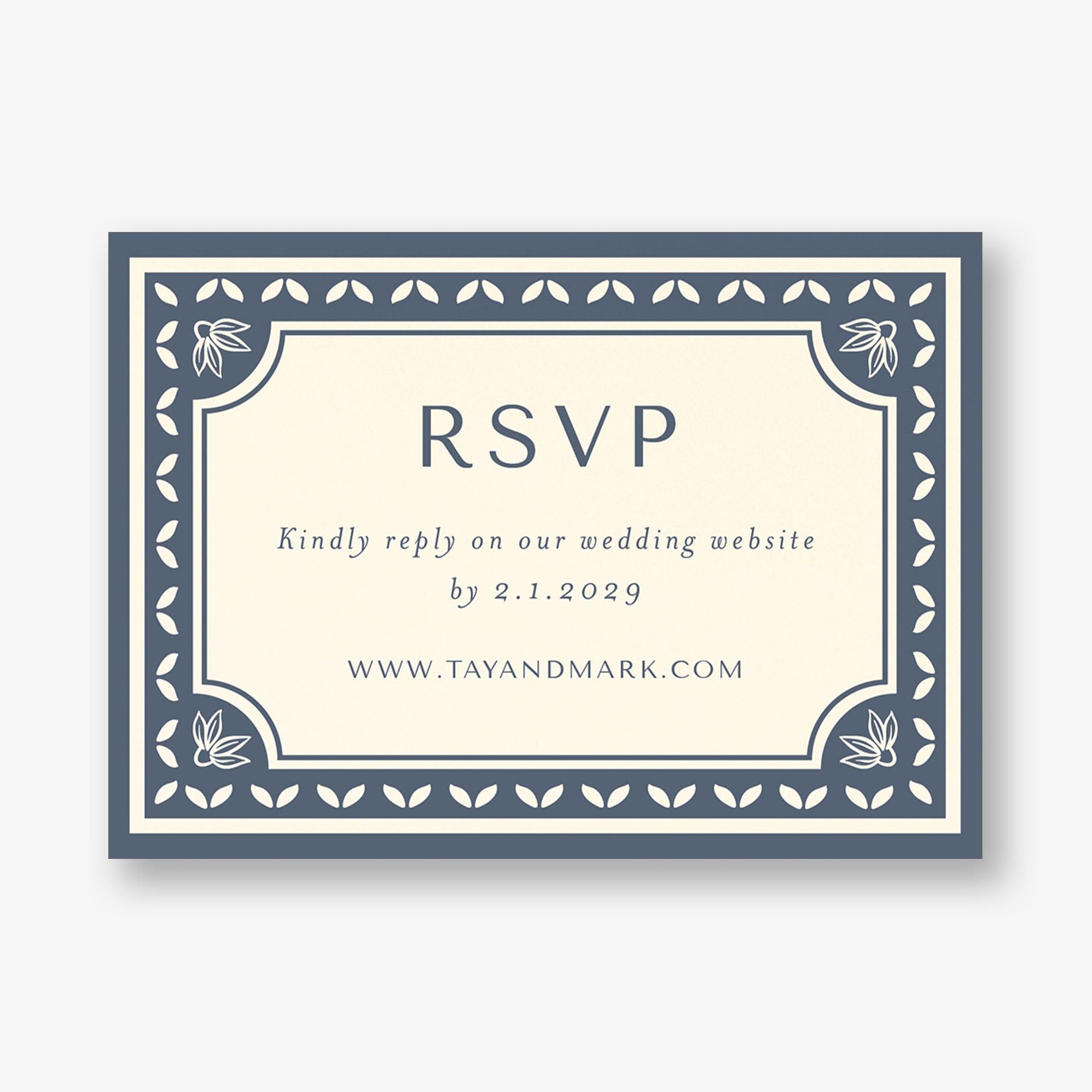 Folk Floral Frame Response Card