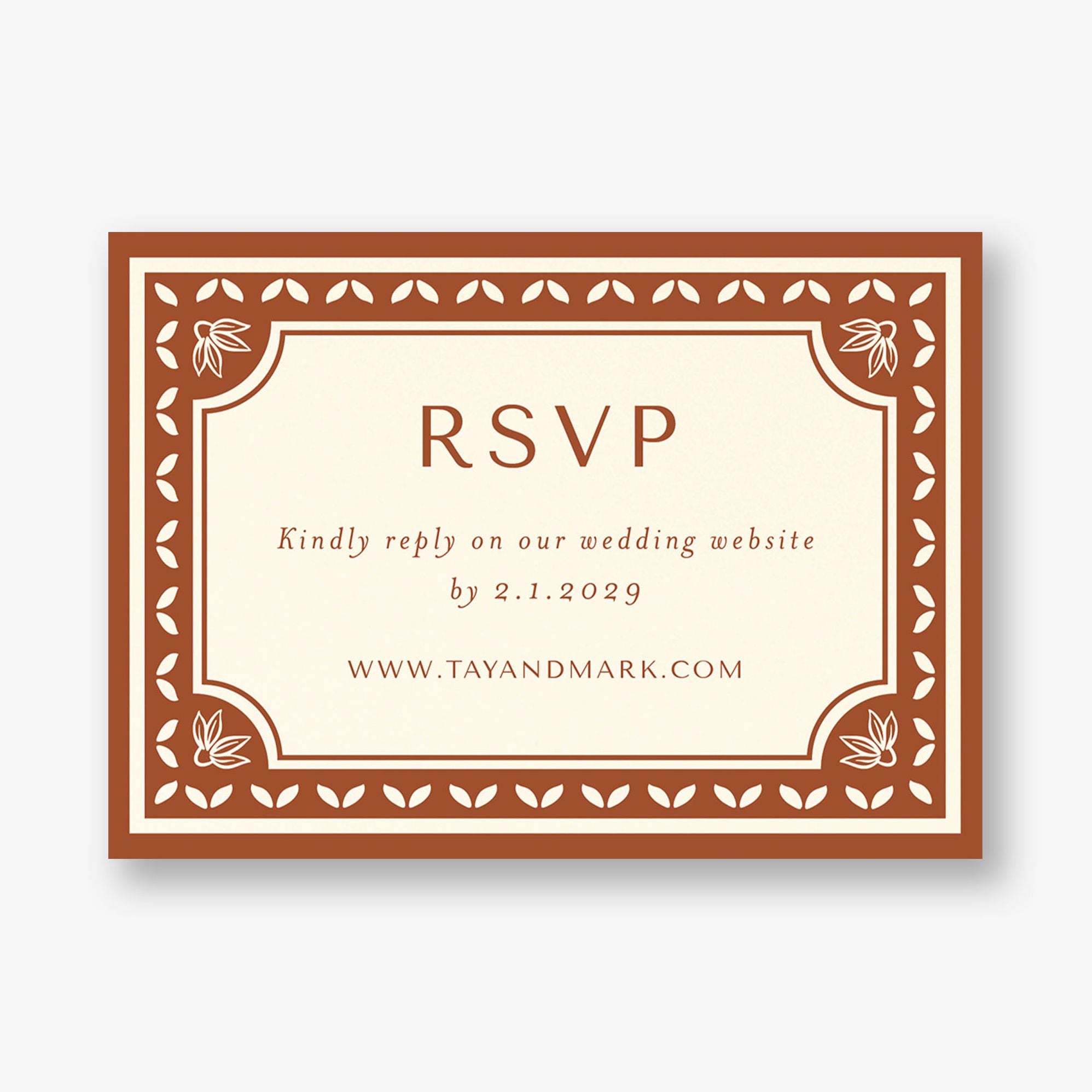 Folk Floral Frame Response Card