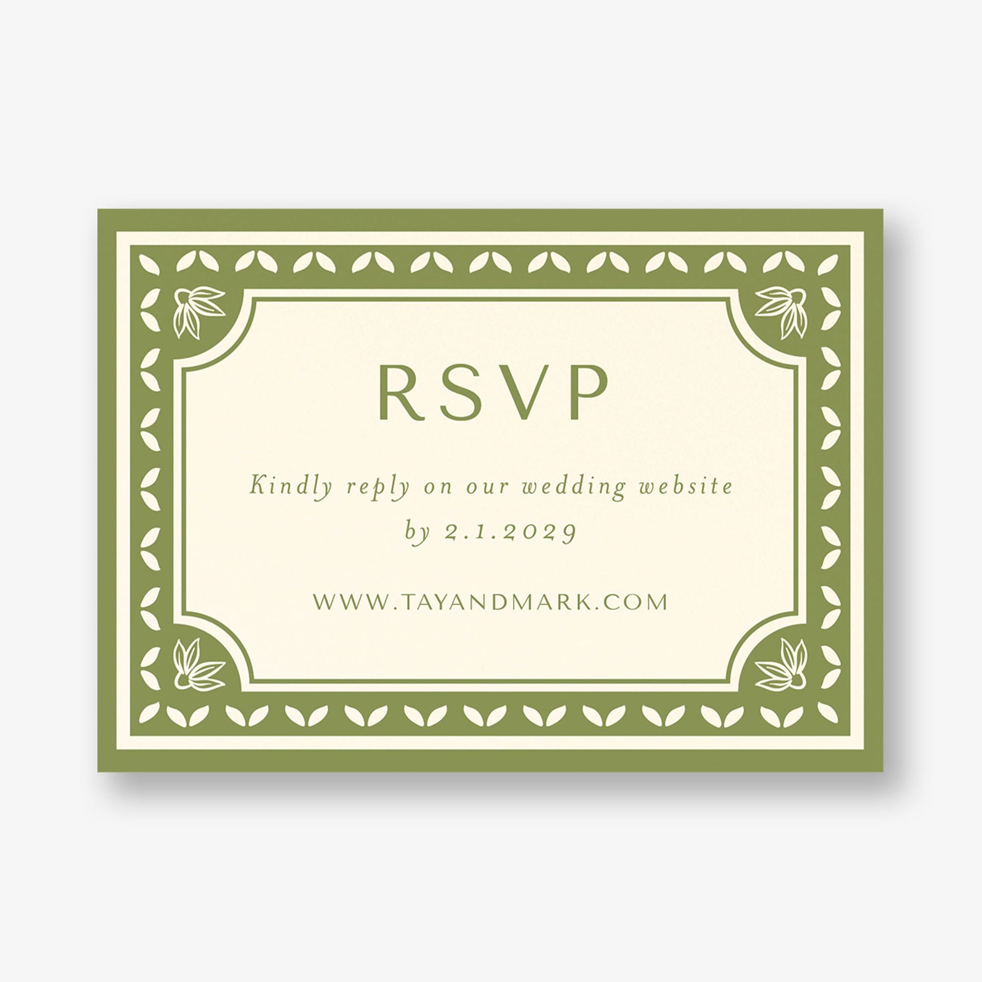 Folk Floral Frame Response Card