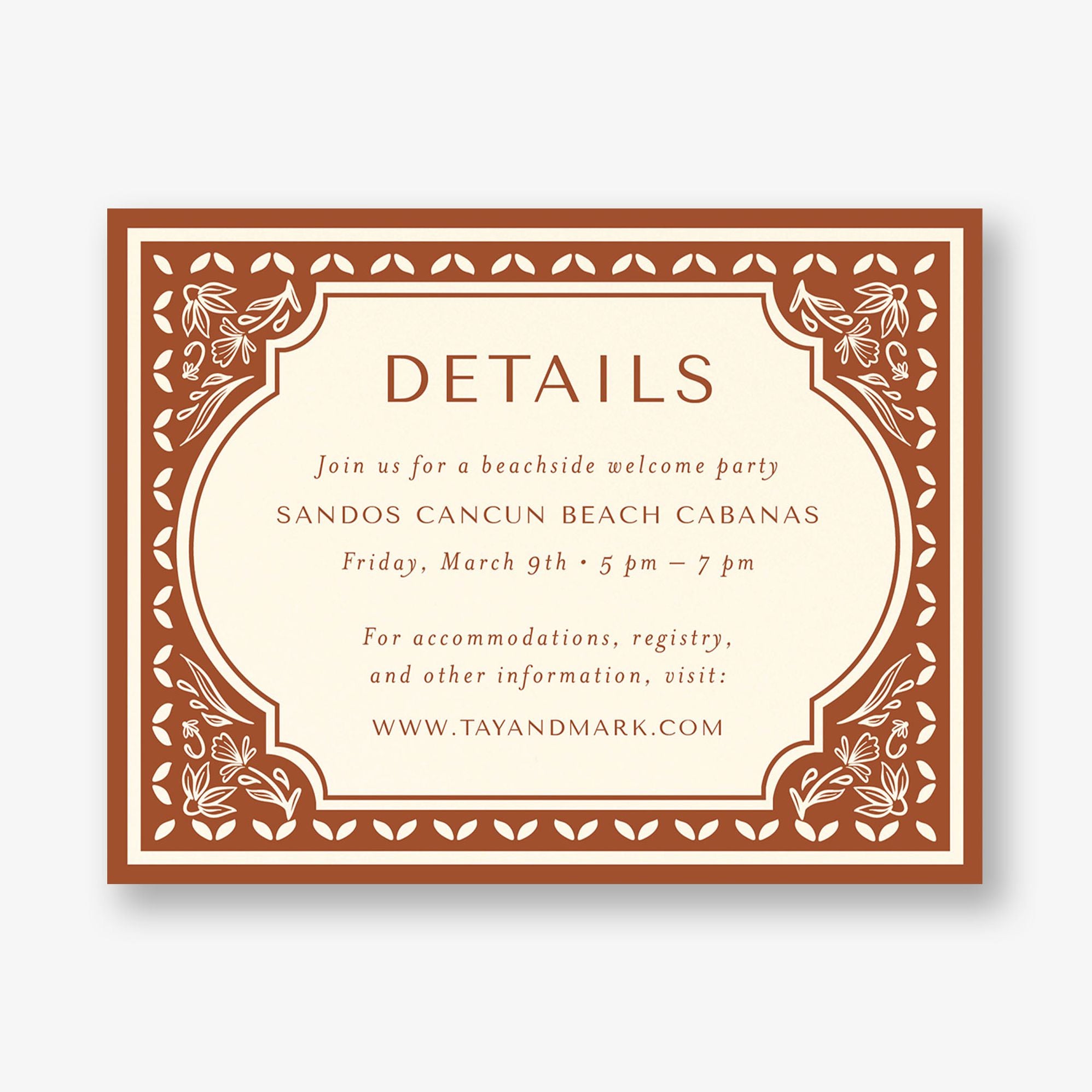 Folk Floral Frame Information Card