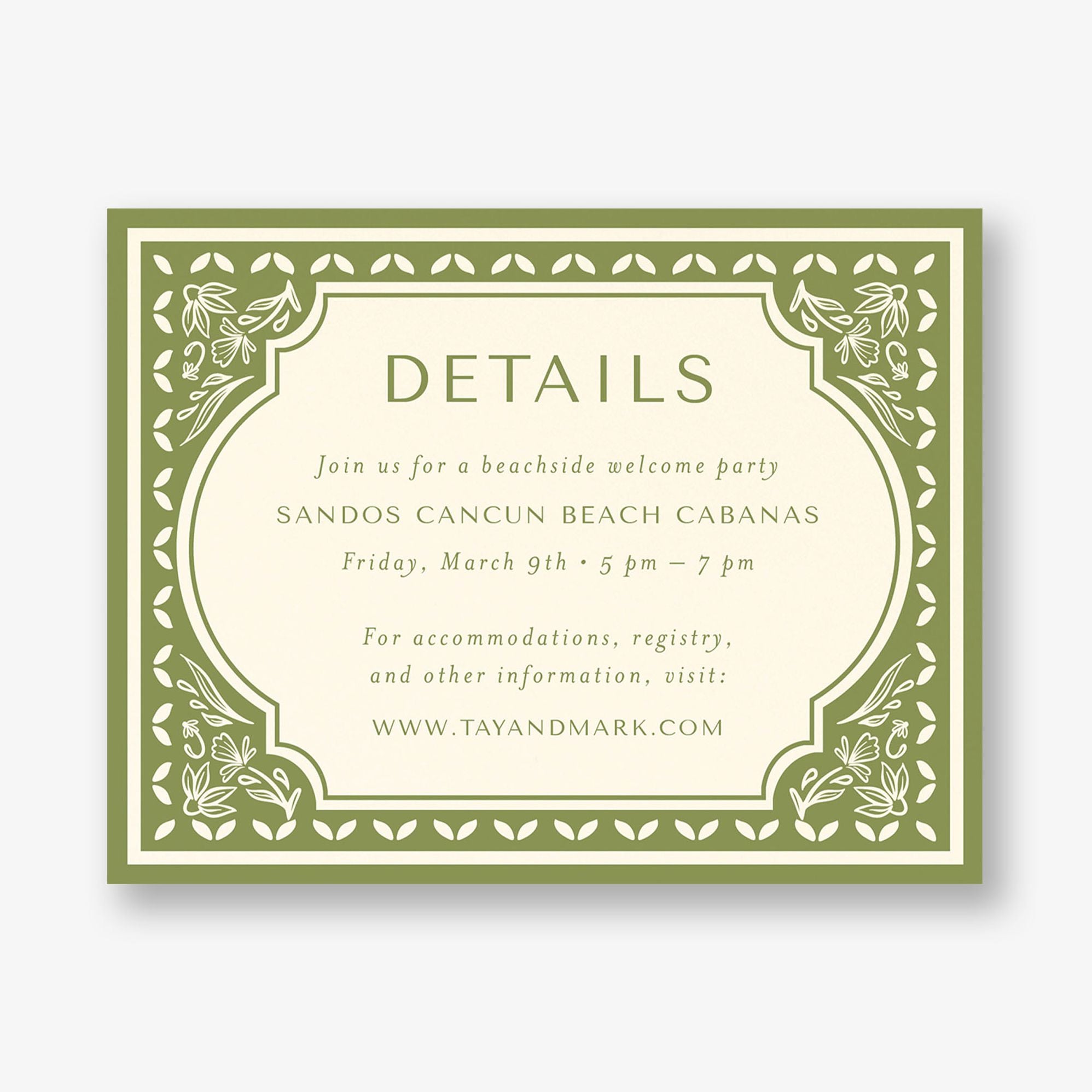 Folk Floral Frame Information Card