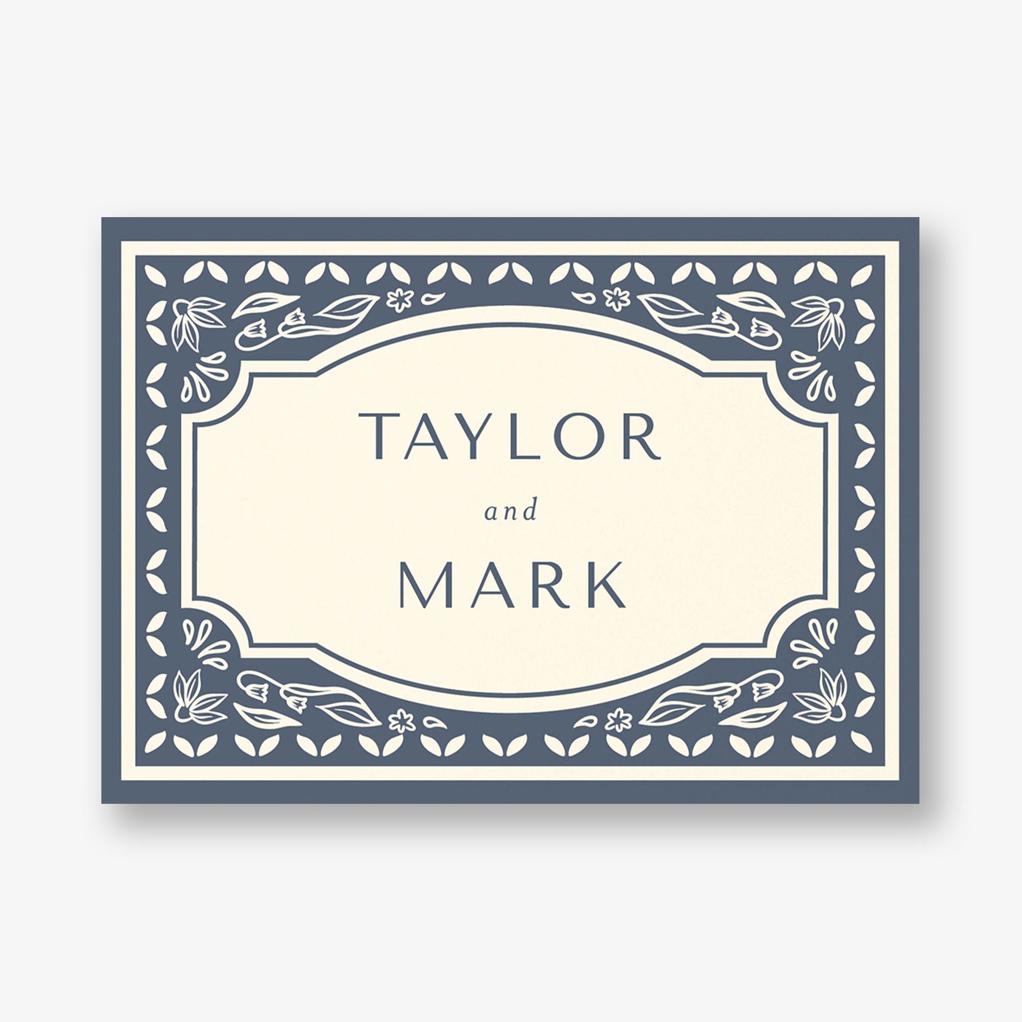 Folk Floral Frame Stationery Card