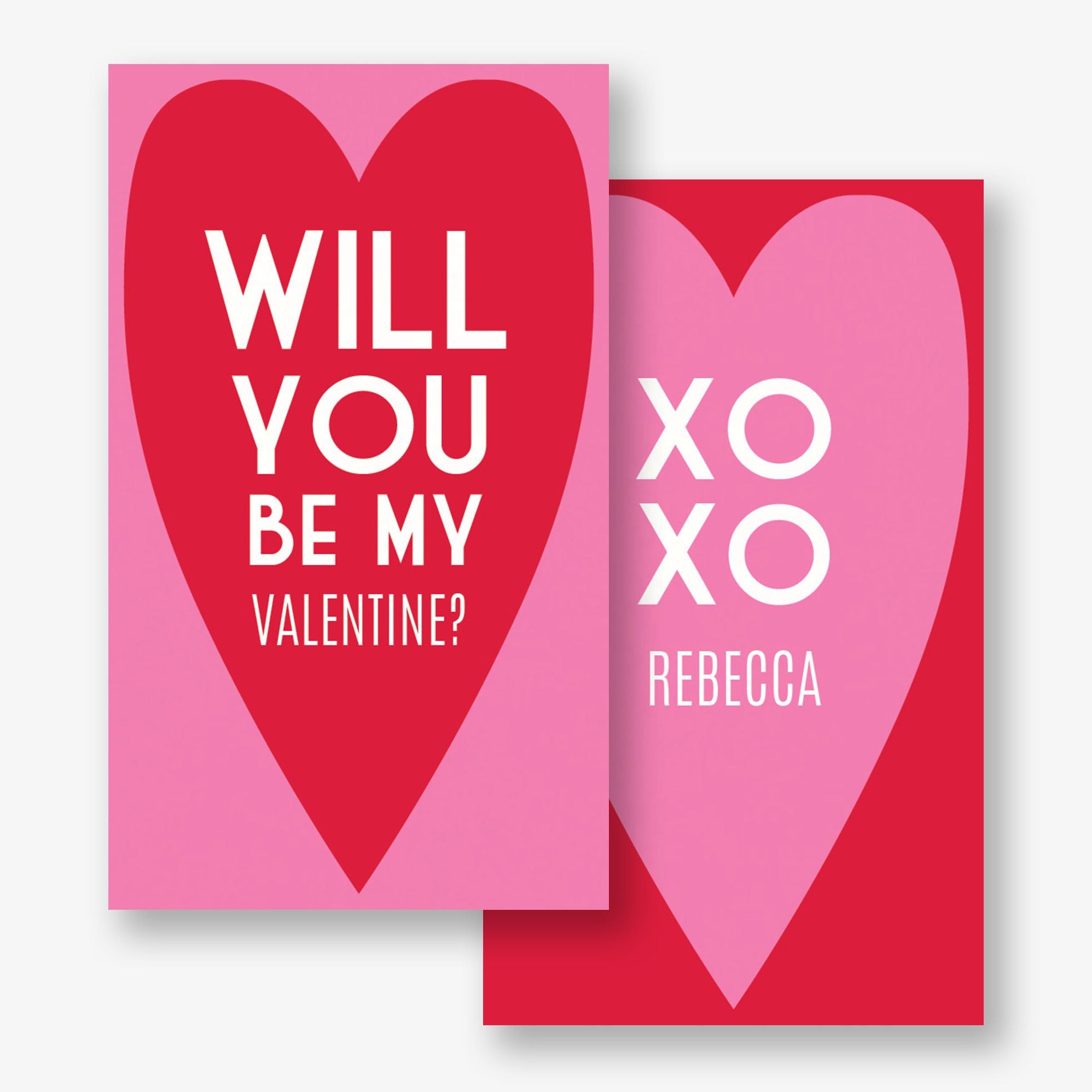 Colorblock Heart Mini Valentine Card