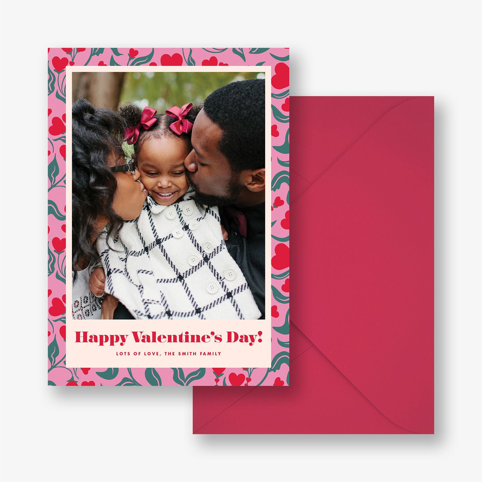 Heart Blooms Valentine Photo Card