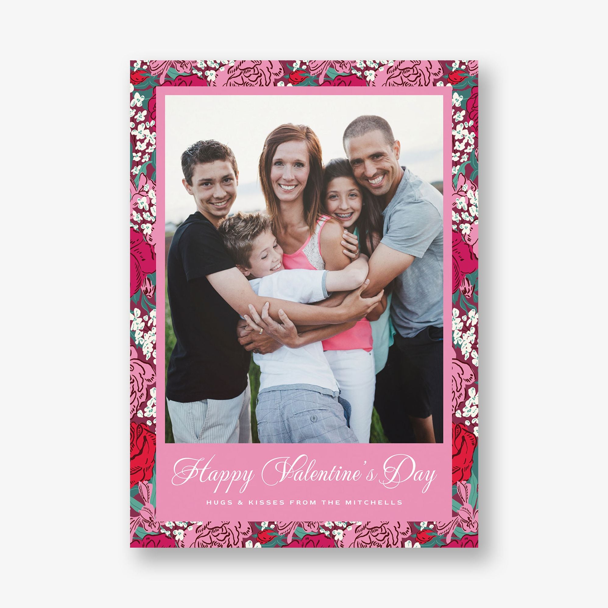 Blushing Rose Valentine Photo Card