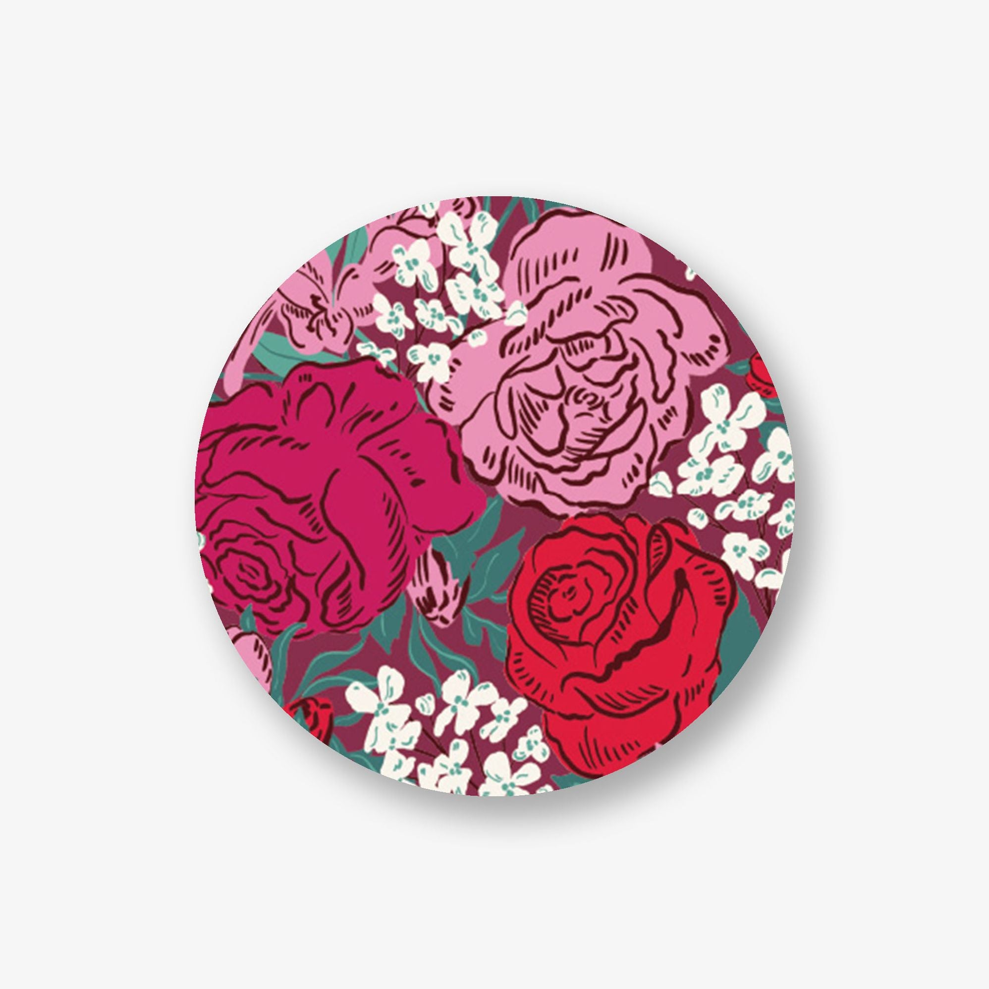 Blushing Rose Circle Labels