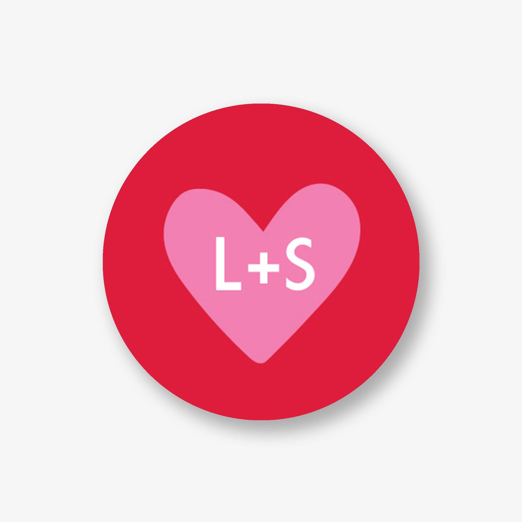 Colorblock Heart Circle Labels