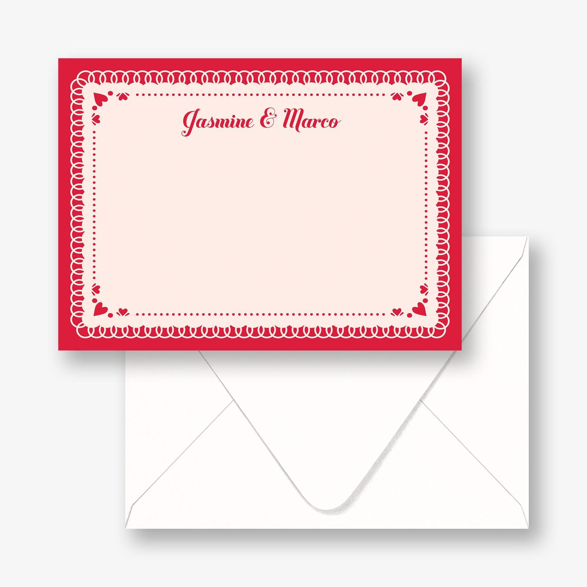Doily Heart Frame Stationery