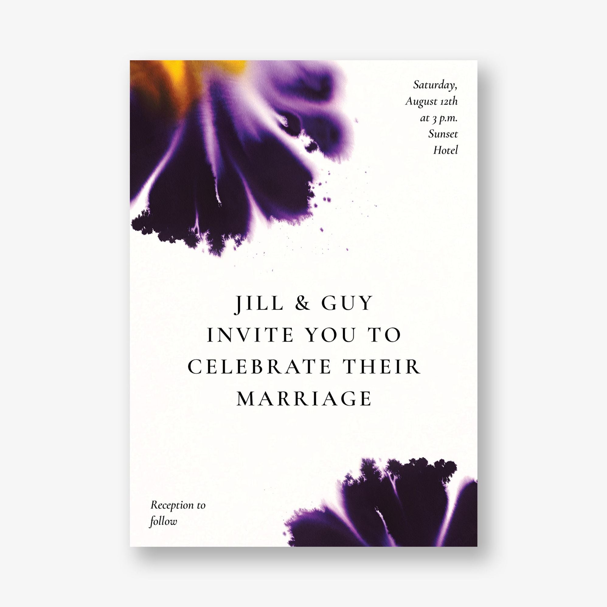Ink and Bloom Wedding Invitation