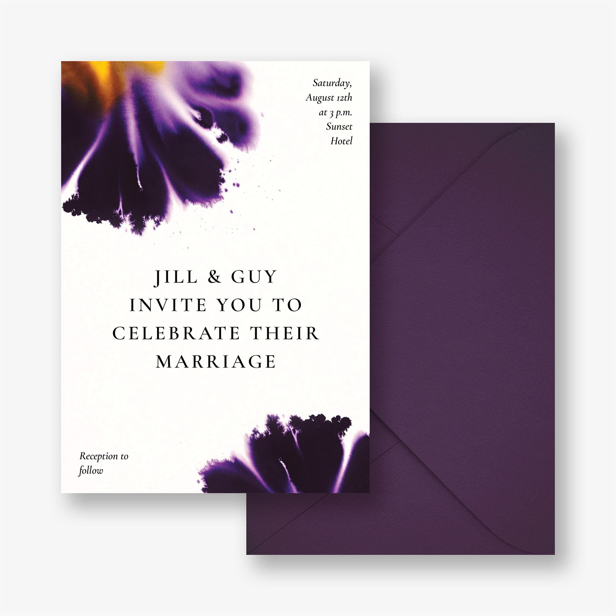 Ink and Bloom Wedding Invitation