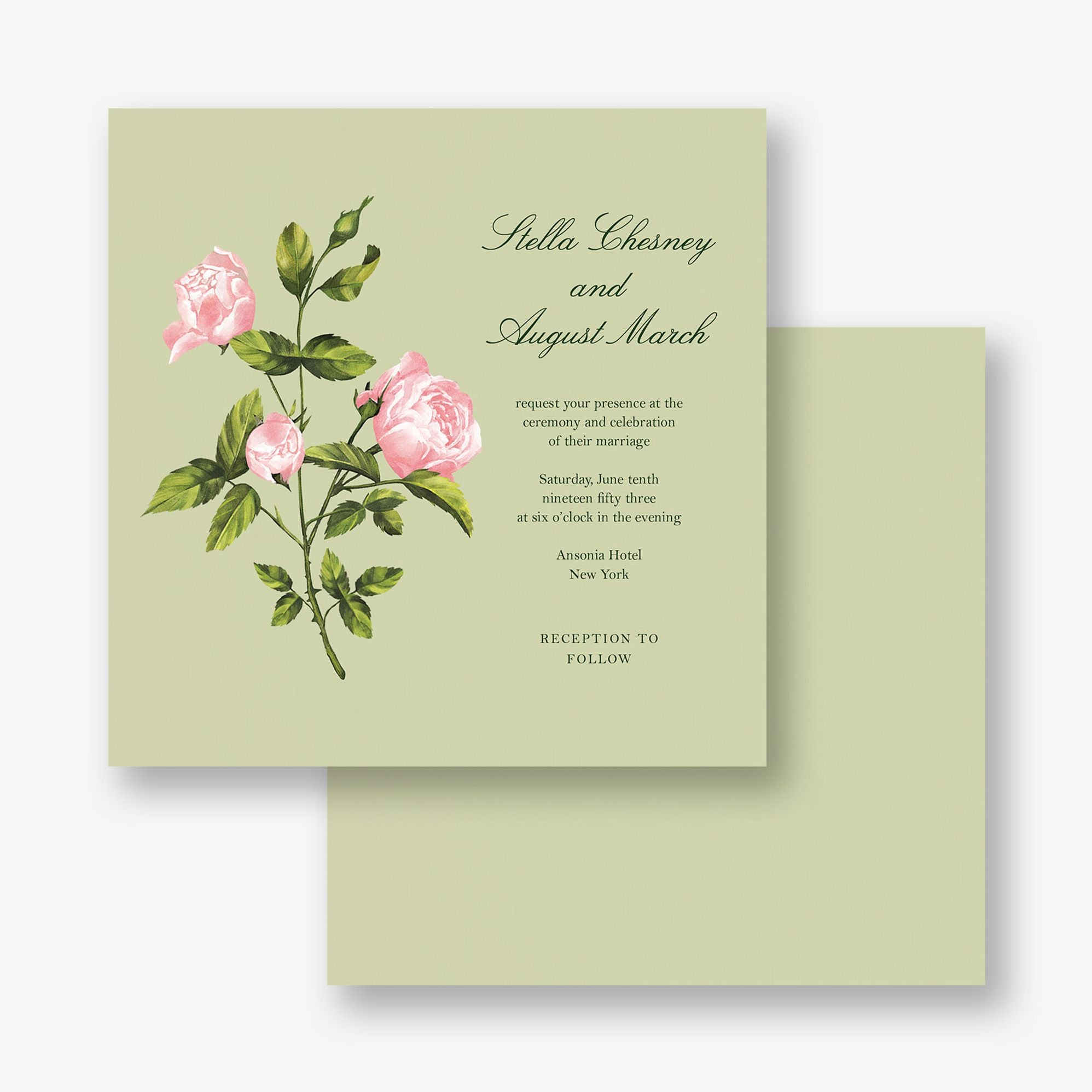 Rose Sprig Wedding Invitation