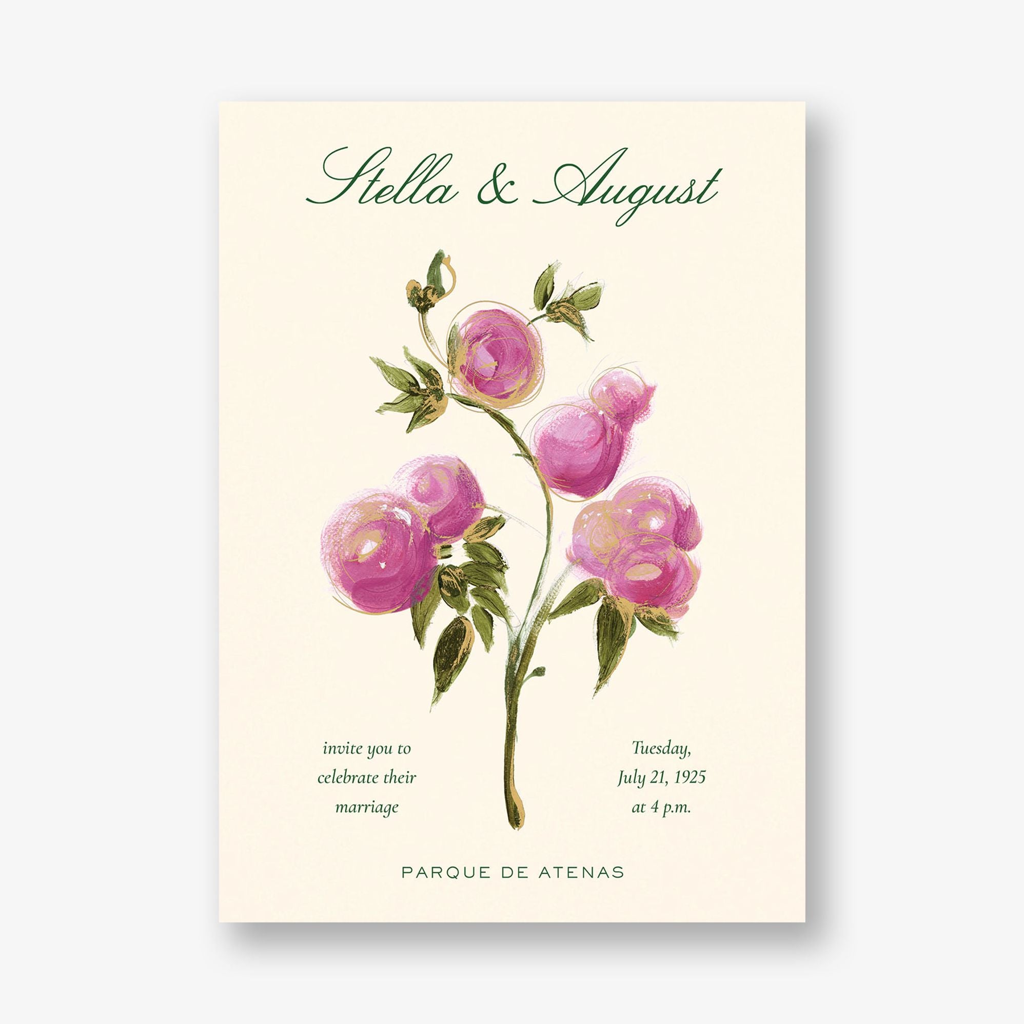Vintage Blooms Wedding Invitation