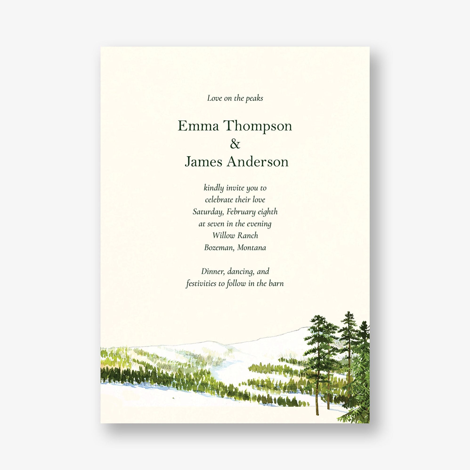Snow-Capped Clearing Wedding Invitation