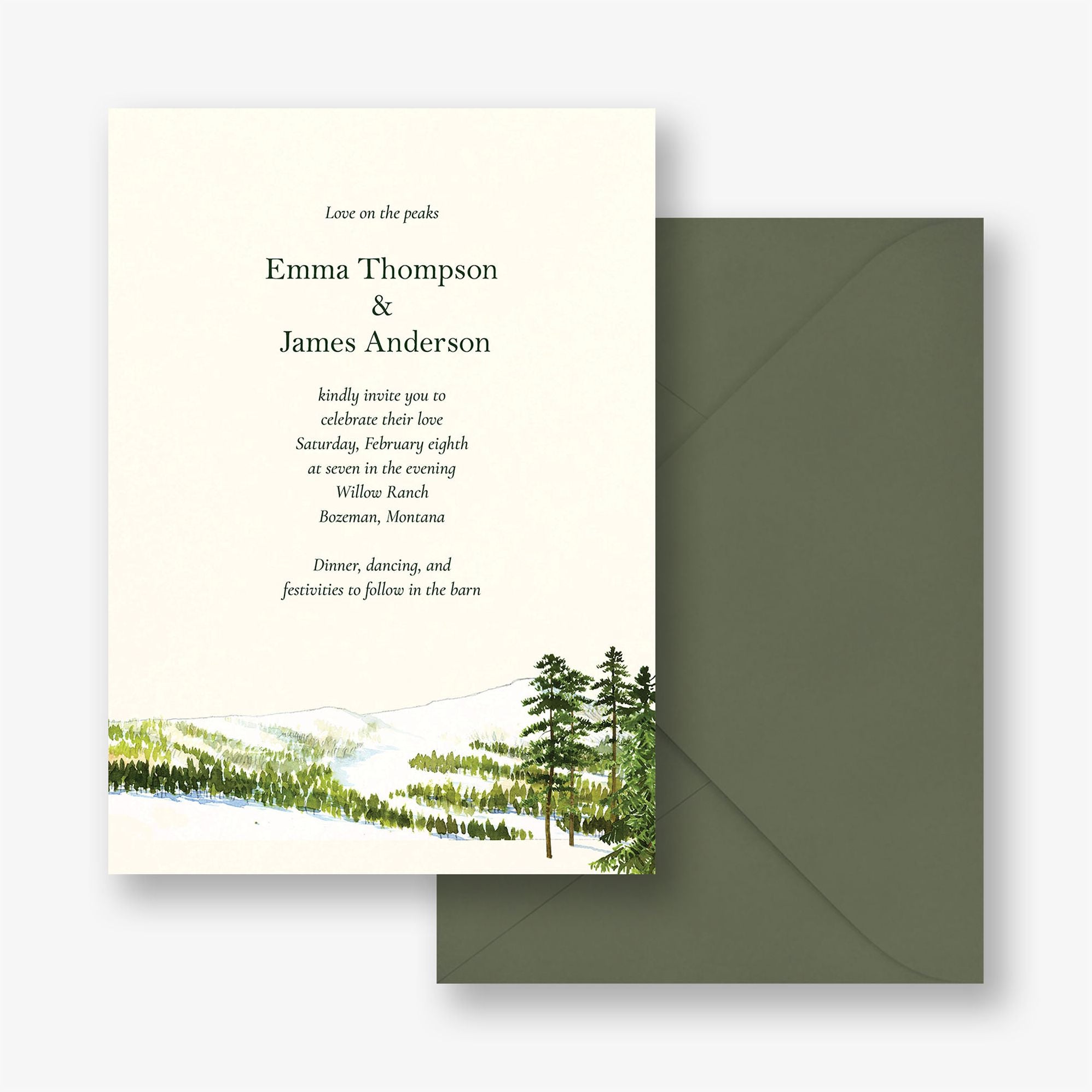 Snow-Capped Clearing Wedding Invitation