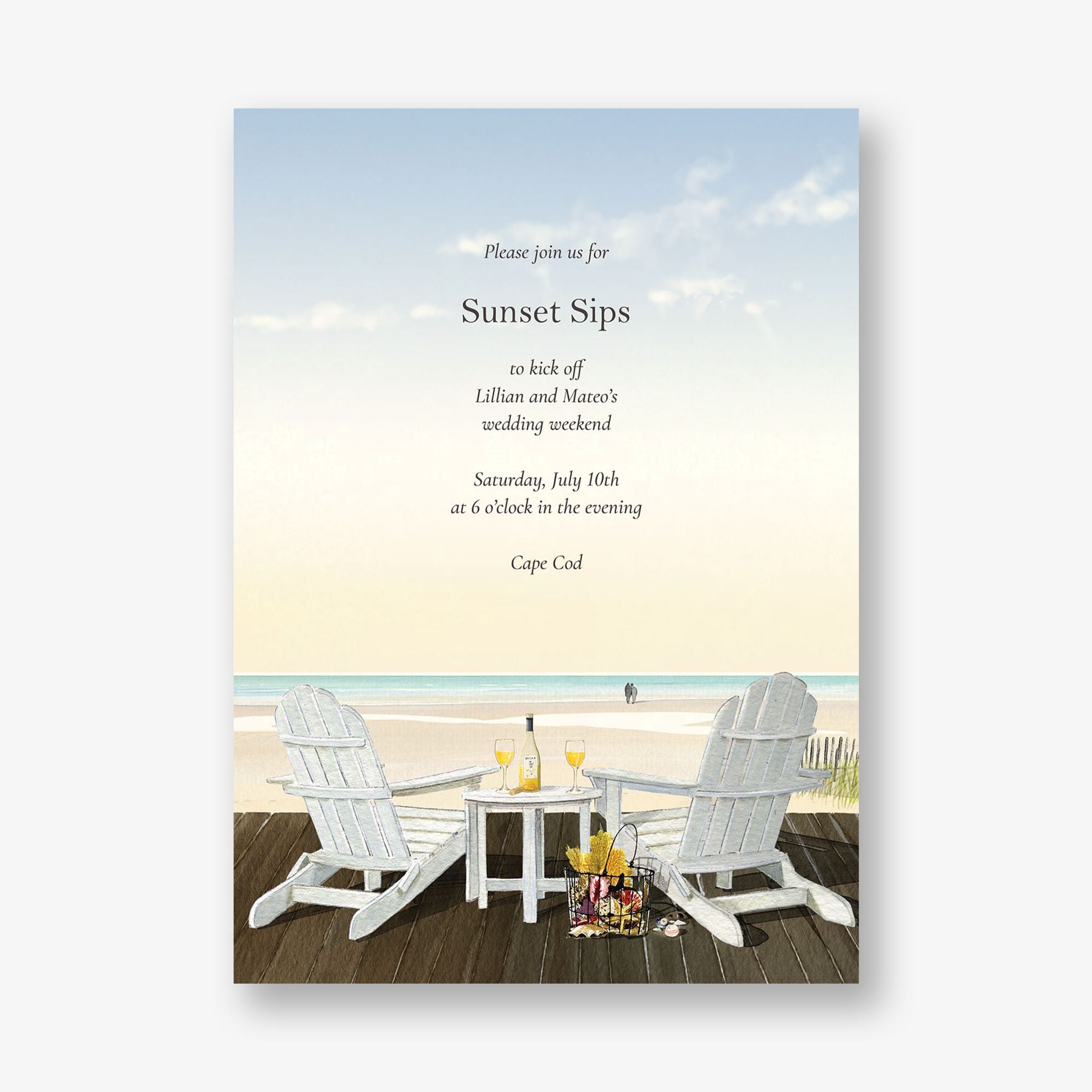 Beach Sunset Wedding Invitation