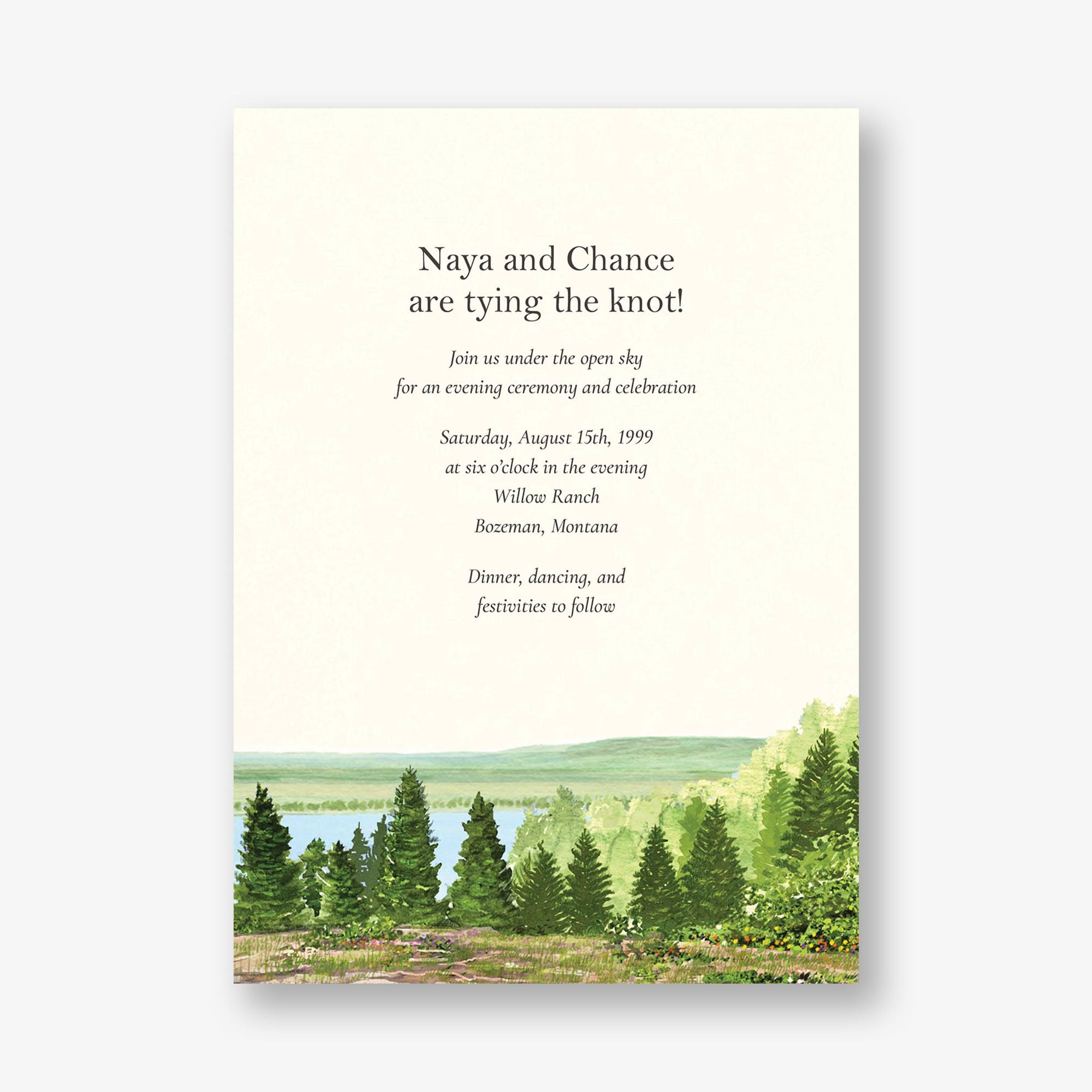 Open Sky Wedding Invitation