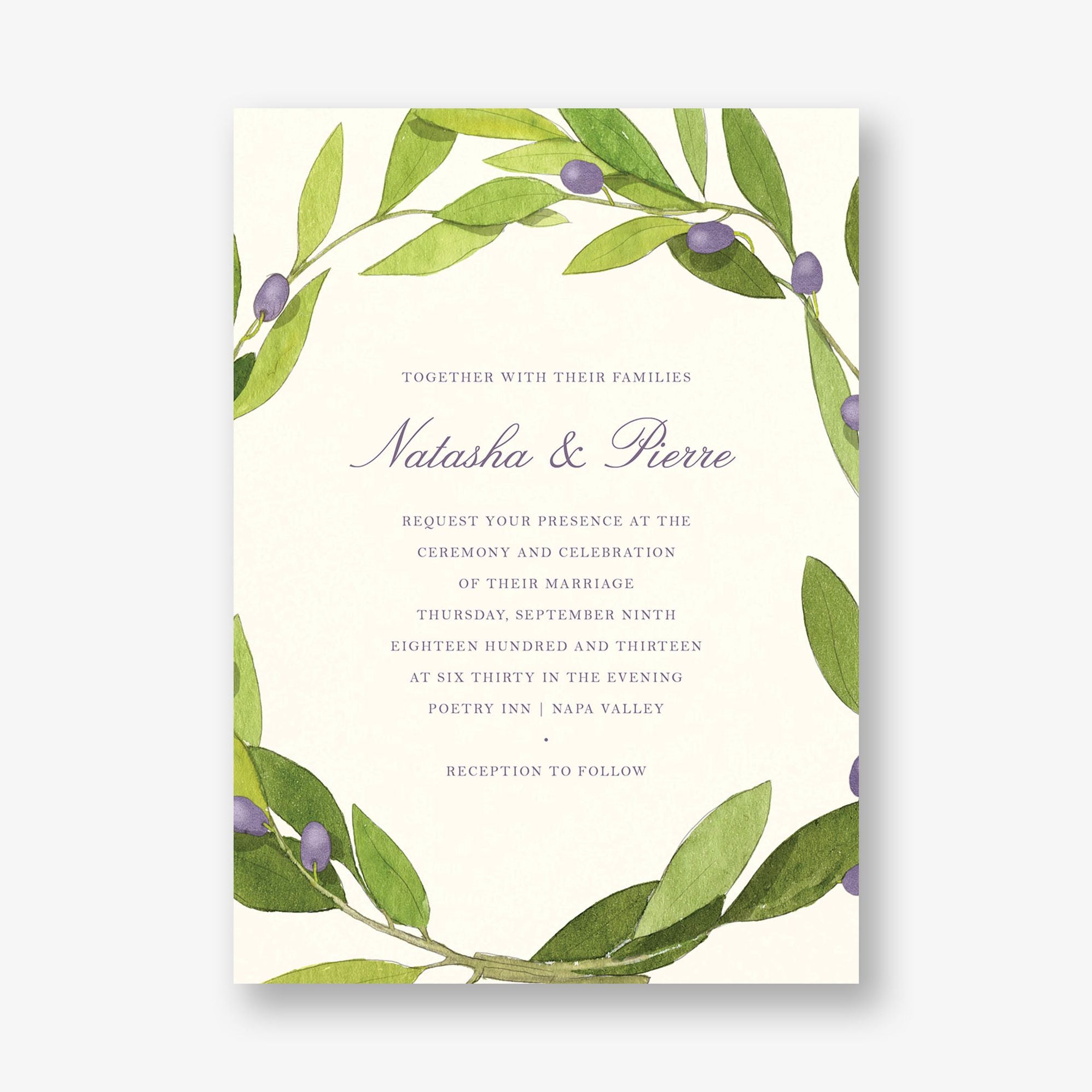 Simple Wreath Wedding Invitation