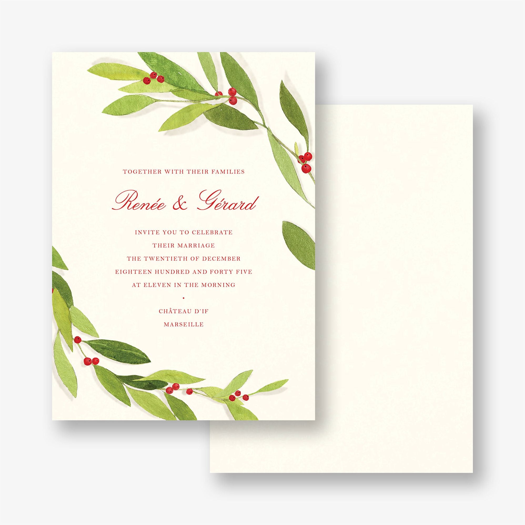 Red Sprigs Wedding Invitation