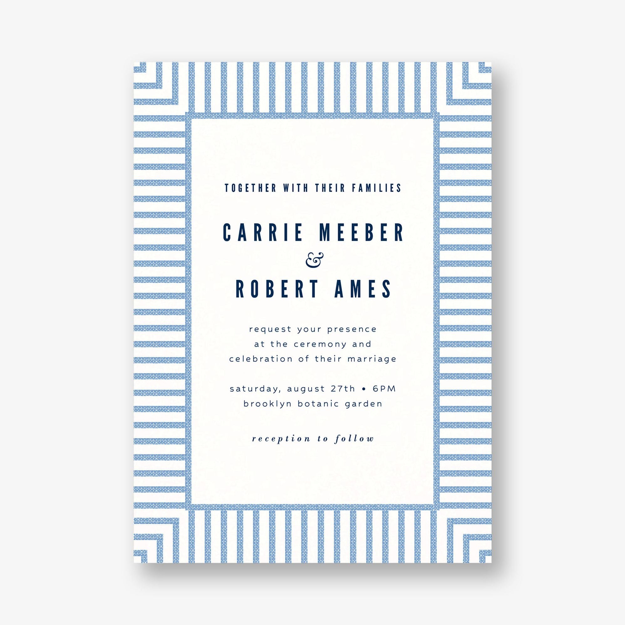 Seersucker Stripe Wedding Invitation