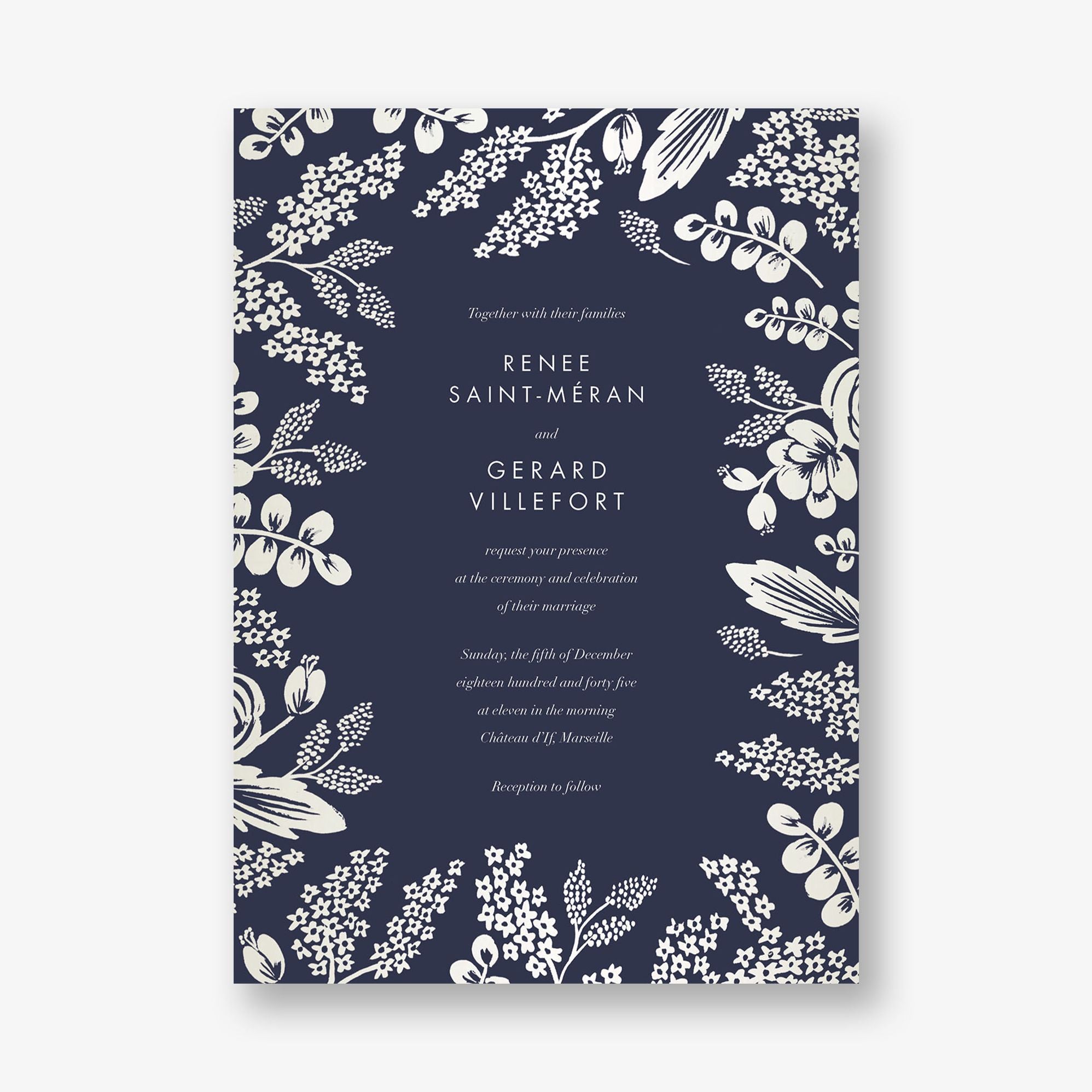 Heather and Lace Foil Wedding Invitation