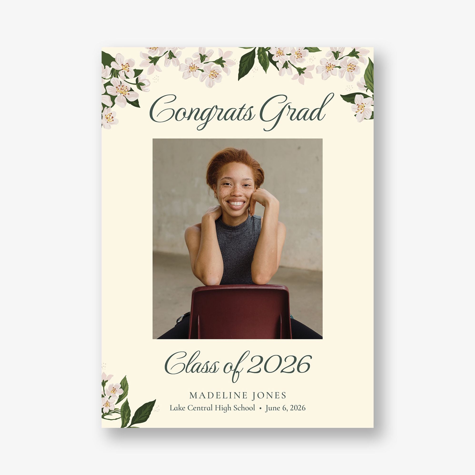 Wild Rose Photo Graduation Announcement