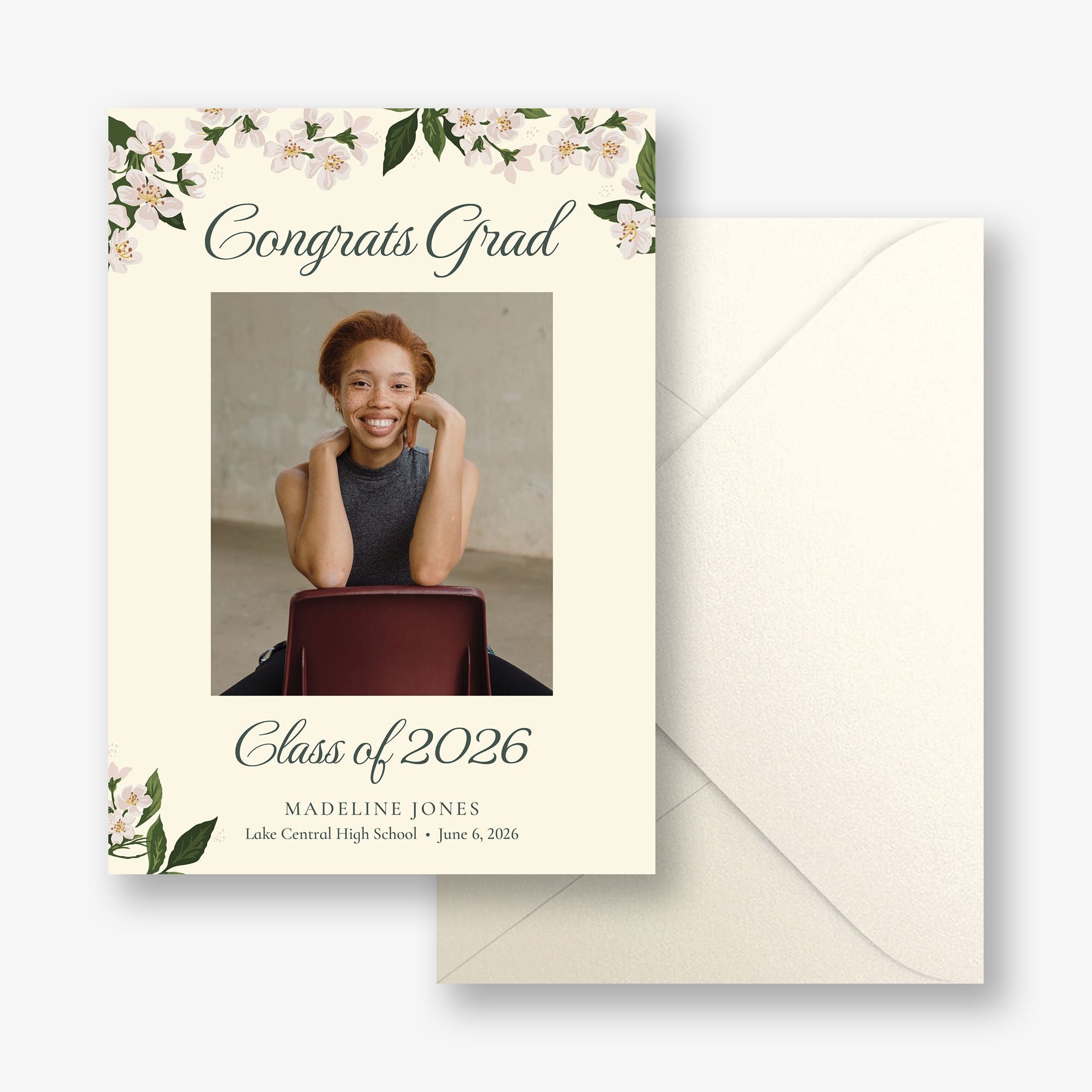 Wild Rose Photo Graduation Announcement