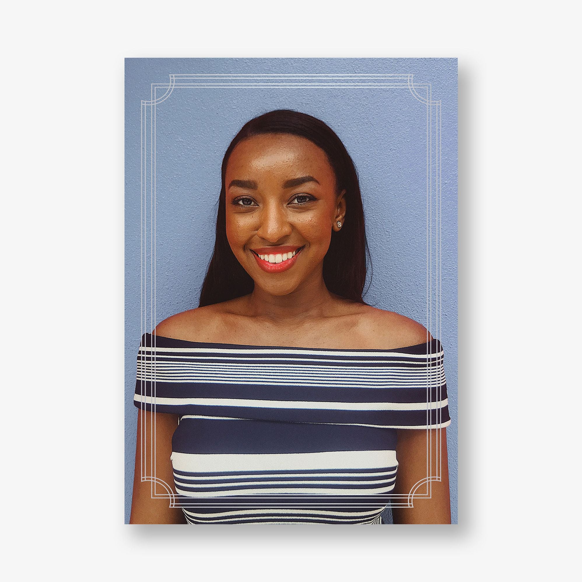 Notched Border Foil Photo Graduation Announcement