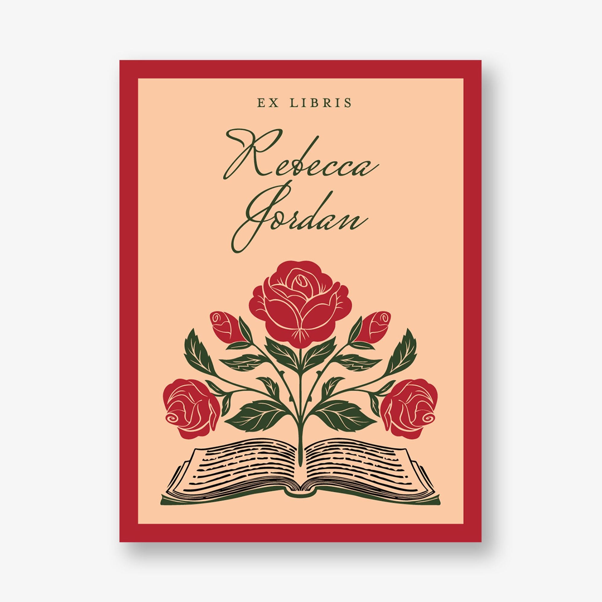 Book of Roses Adhesive Bookplates