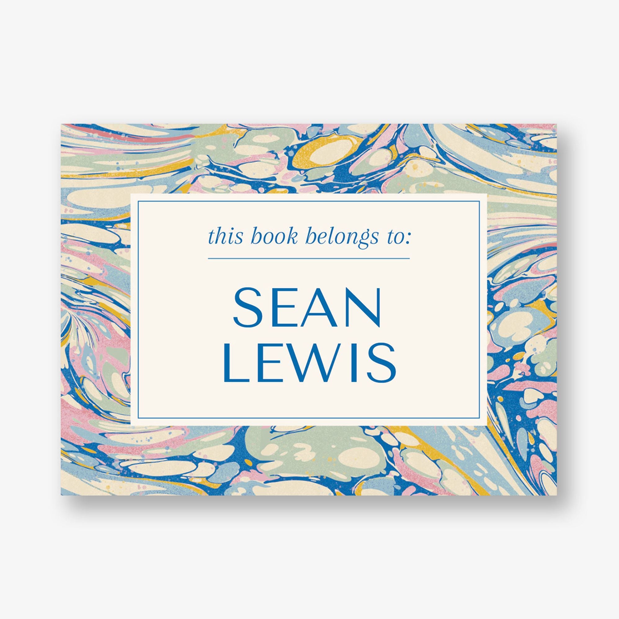 Marble Border Adhesive Bookplates