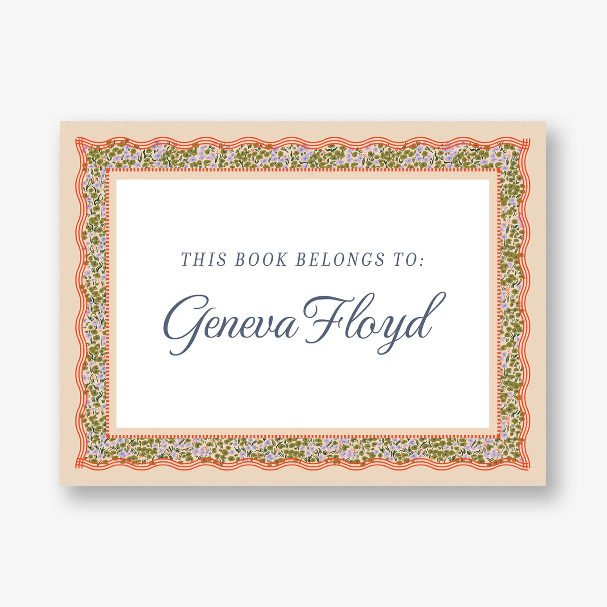 Floral Tapestry Border Adhesive Bookplates