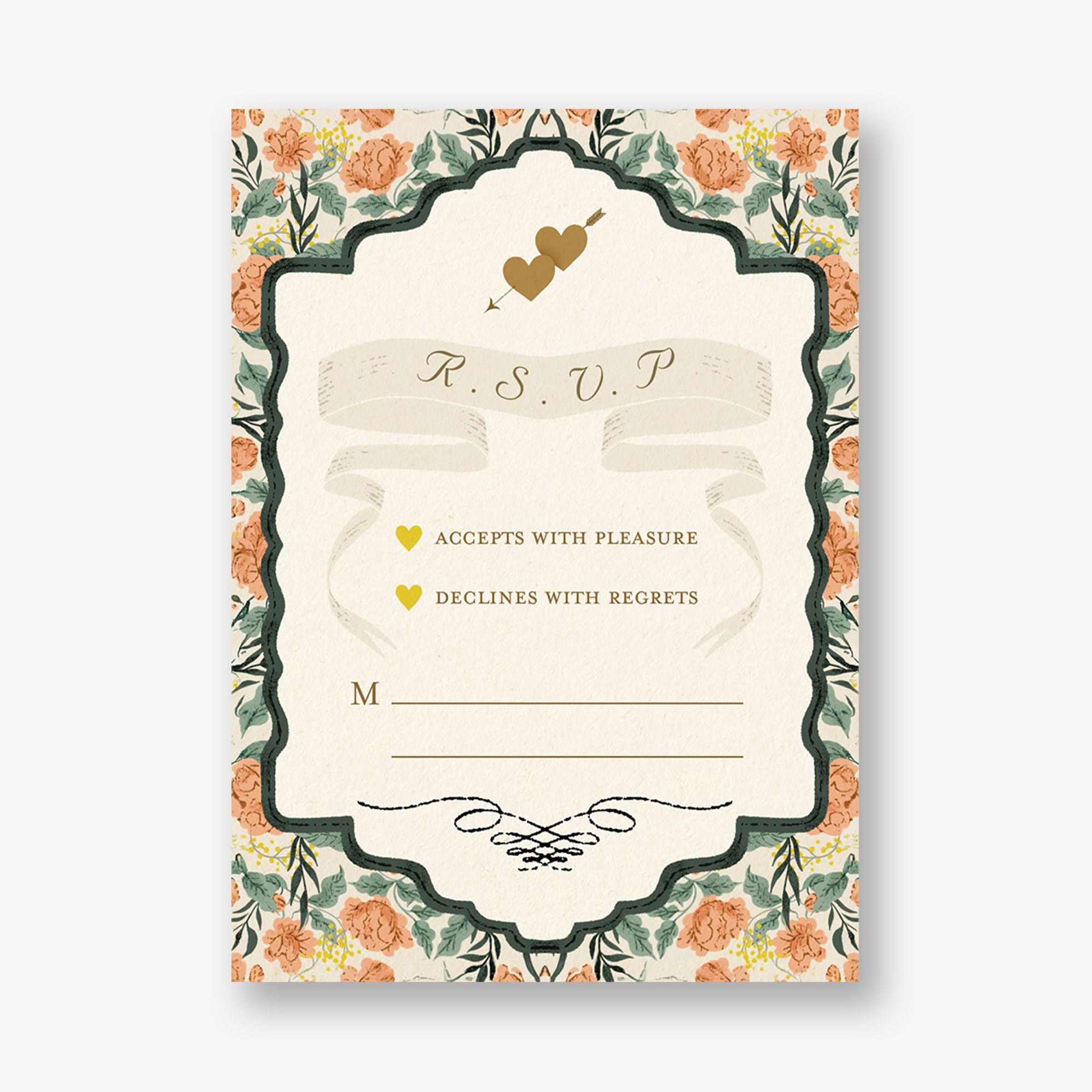 Vintage Hearts Response Card